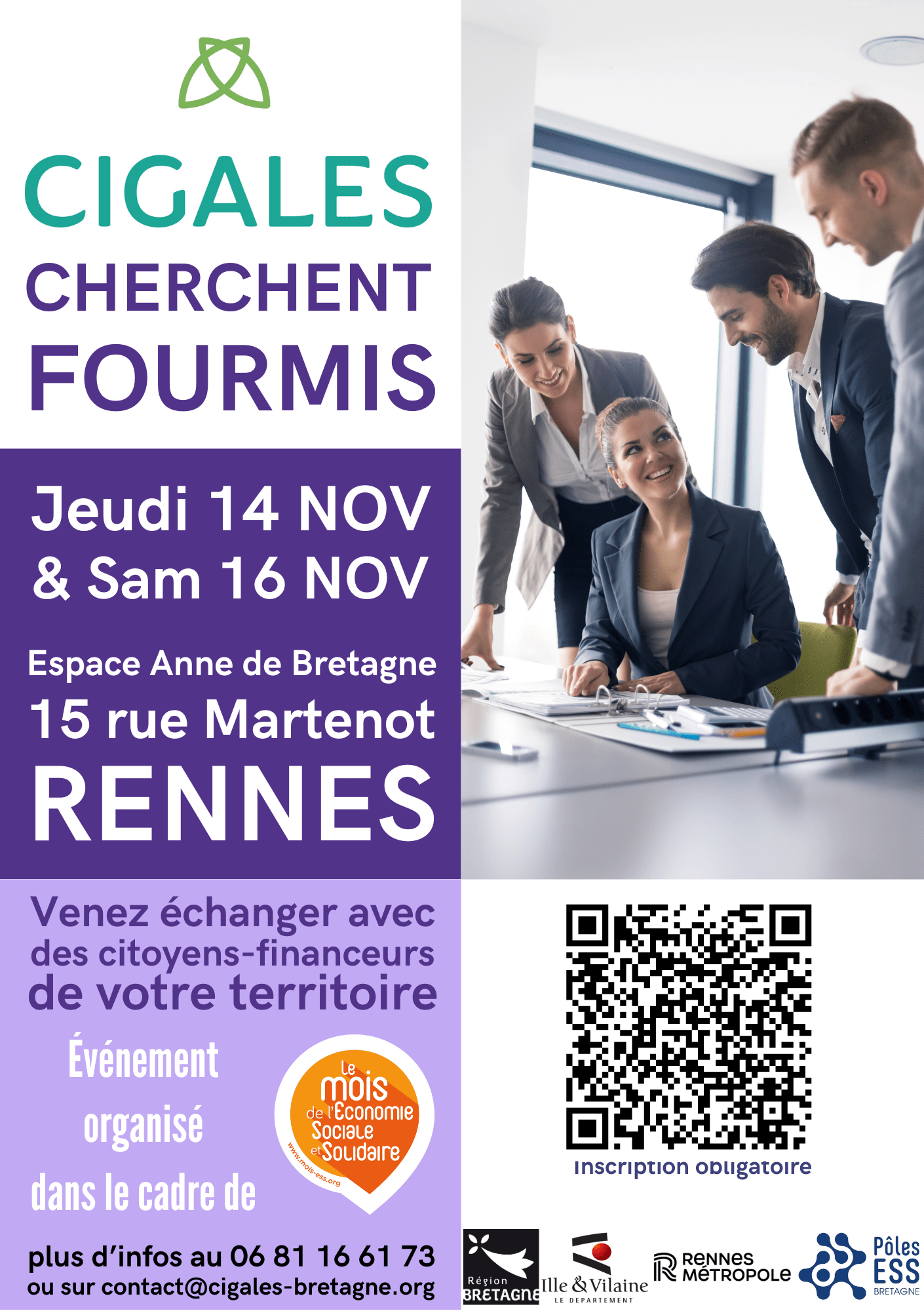 Événement CIGALES cherchent fourmis - 14 et 15 Novembre 2024 à l'espace Anne de B à Rennes