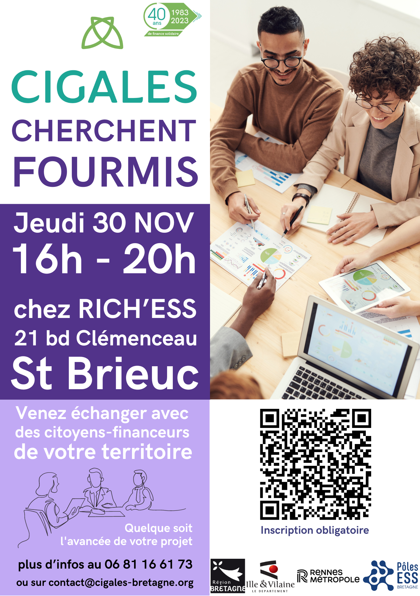 CIGALES Cherchent Fourmis à Saint-Brieuc, 30 novembre CIGALES Cherchent Fourmis à Saint-Brieuc, 30 novembre
