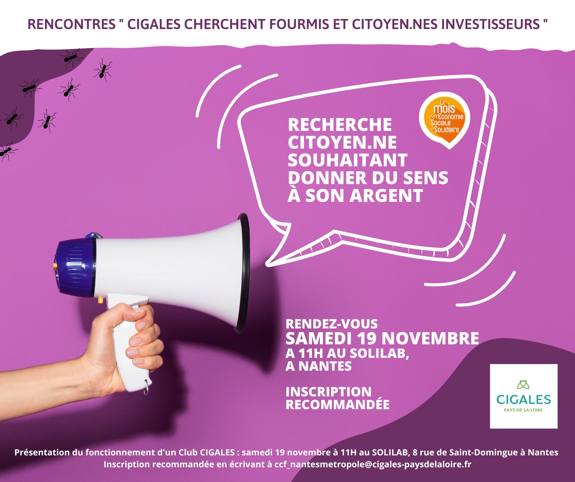 Réunion d'information sur les Clubs CIGALES Réunion d'information sur les Clubs CIGALES