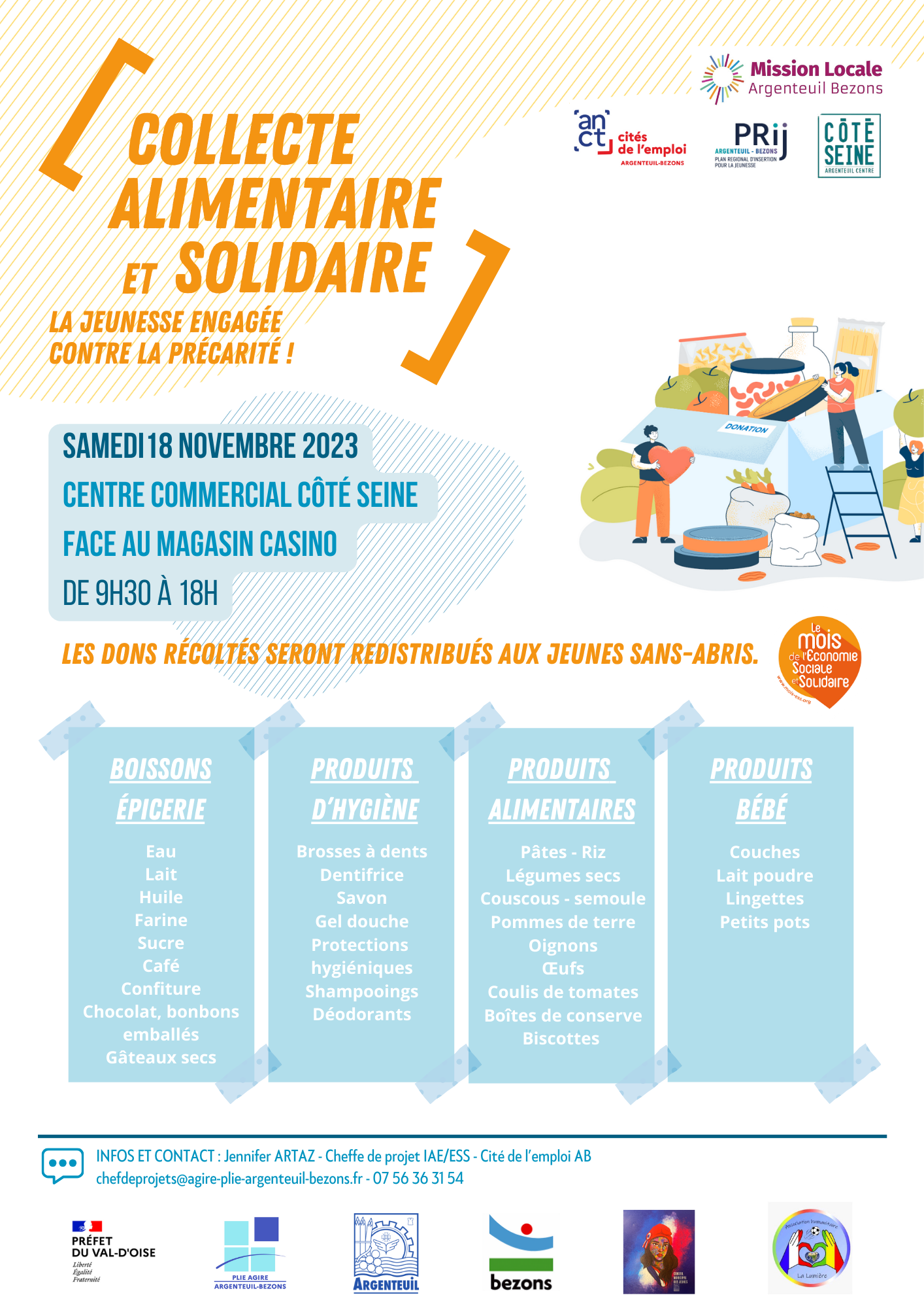Affiche collecte alimentaire 18/11/2023