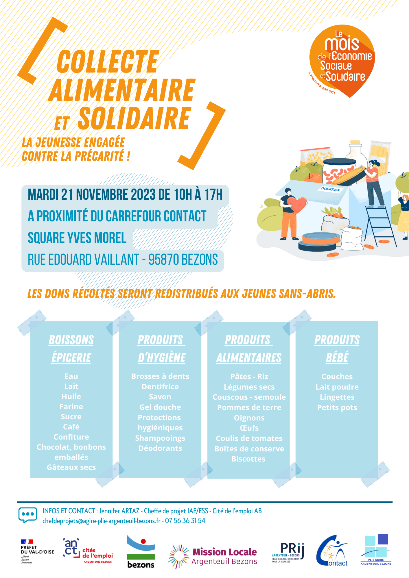 Affiche collecte Bezons 21/11/2023