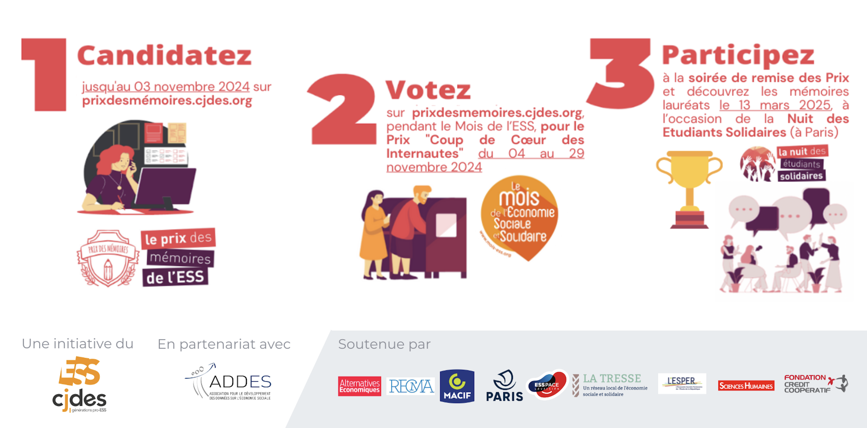 Prix des Mémoires de l'ESS : la 8ème édition est lancée ! Prix des Mémoires de l'ESS : la 8ème édition est lancée !