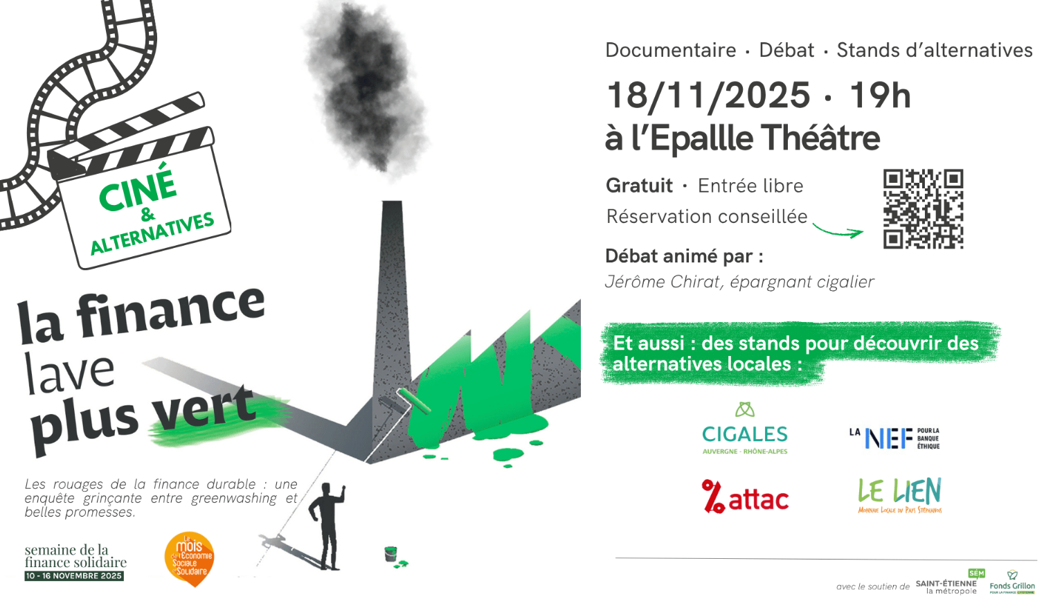 La Finance lave plus vert Affiche de l'événement avec les informations pratiques