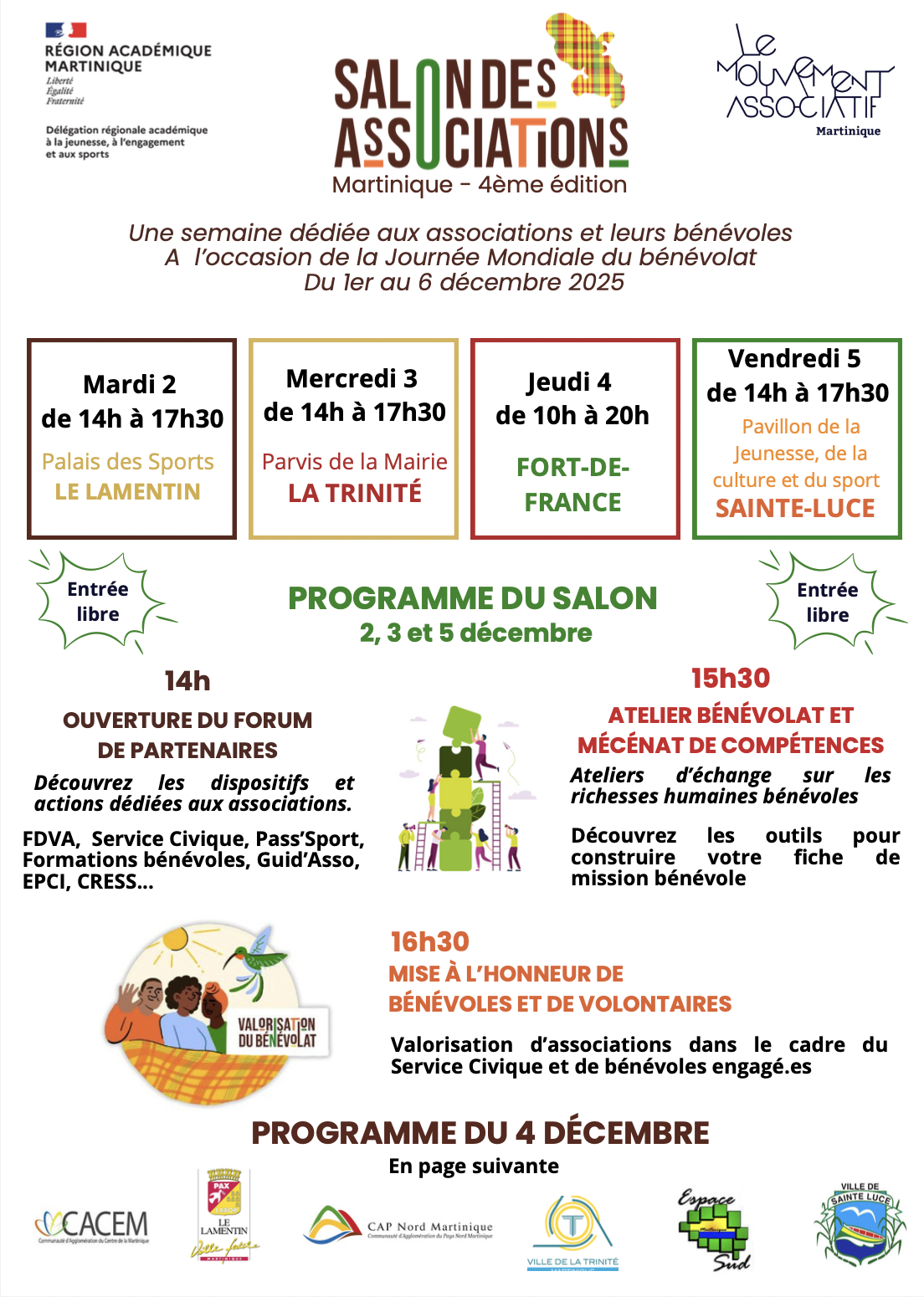 Programme détaillé dans les différentes communes