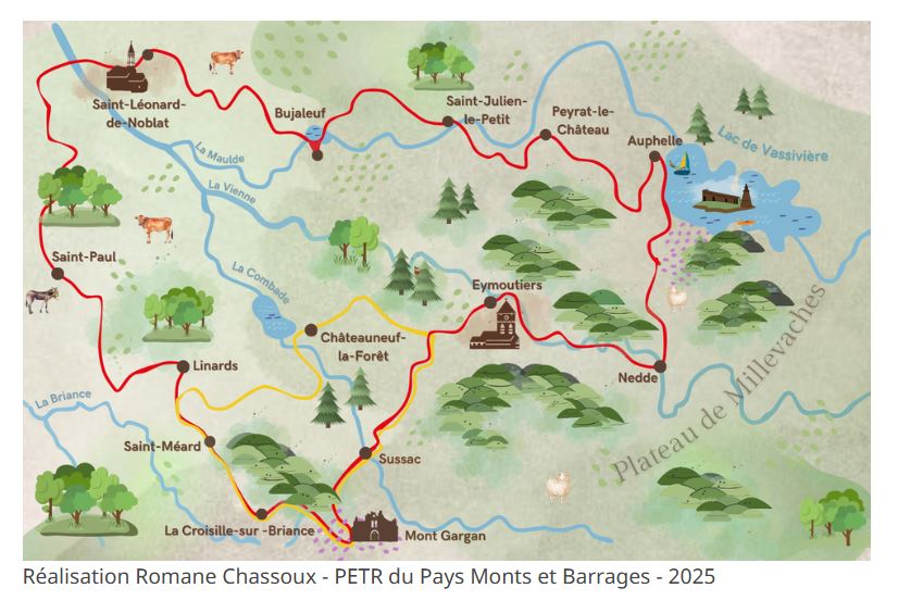 Présentation du parcours du GR Monts et Barrages