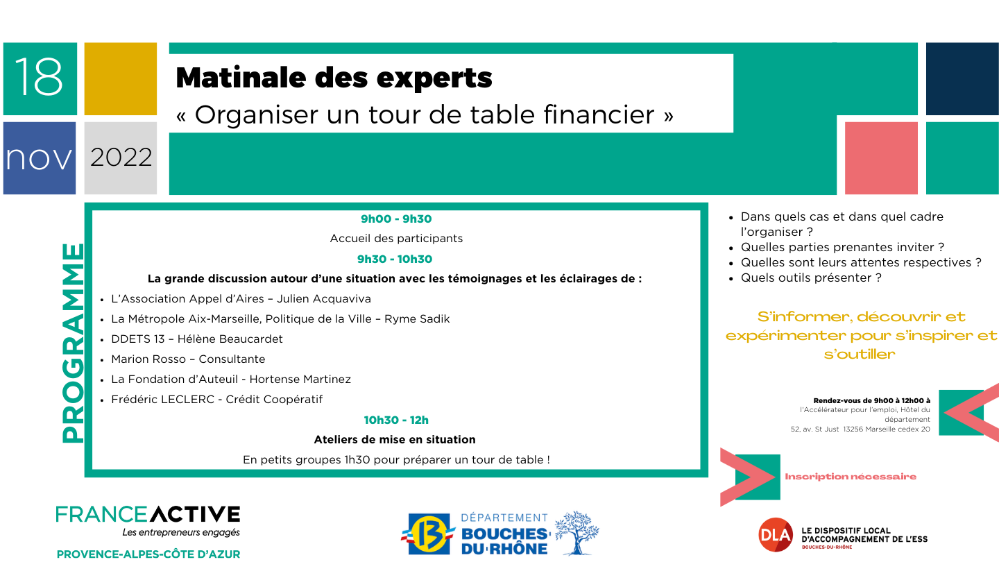 Matinale des experts - Organiser un tour de table financier Matinale des experts - Organiser un tour de table financier