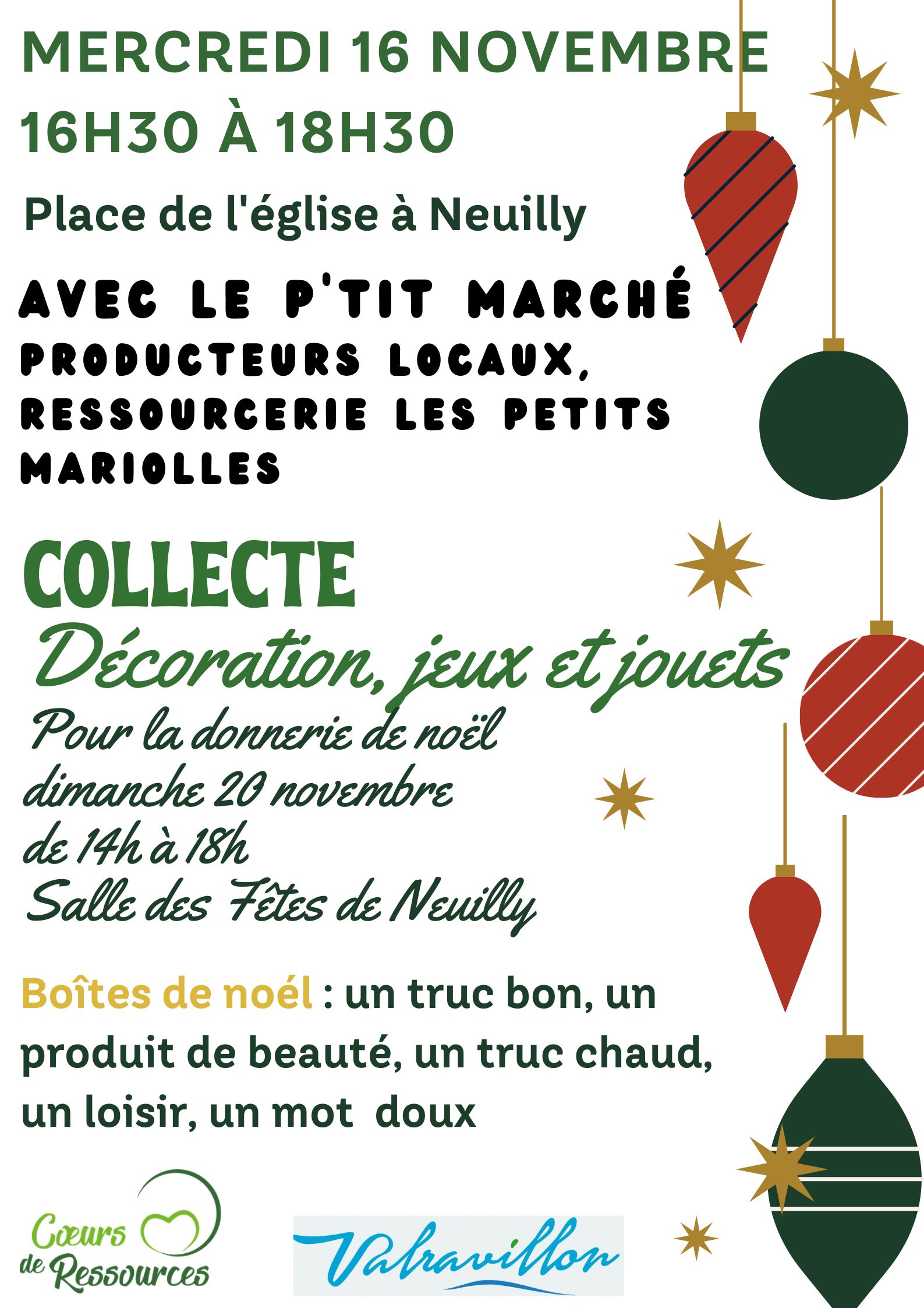 collecte et donnerie de Noël collecte 16.11 et donnerie de Noël 20.11