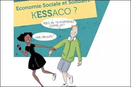 exposition KESSAKO réalisée par l'ESPER. Elle est composée de 9 kakémonos et présente le modèle de l’Economie Sociale et Solidaire, ses valeurs, ses structures, son organisation. Elle aborde également les sujets du développement durable, de l’économie circulaire et du financement solidaire