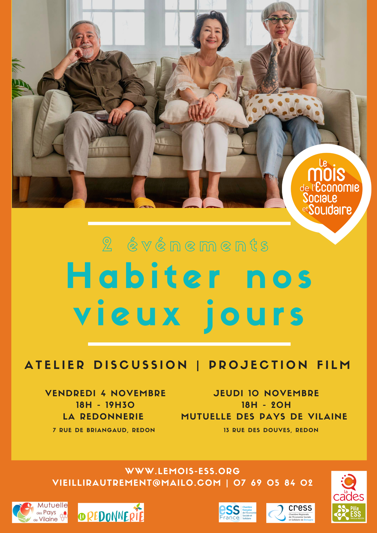 Affiche événements du vendredi 4 et jeudi 10 novembre
