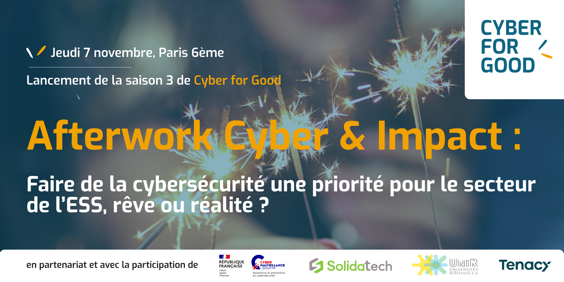 Lancement de la saison 3 de Cyber for Good Évènement de lancement de notre saison 3 Cyber for Good !