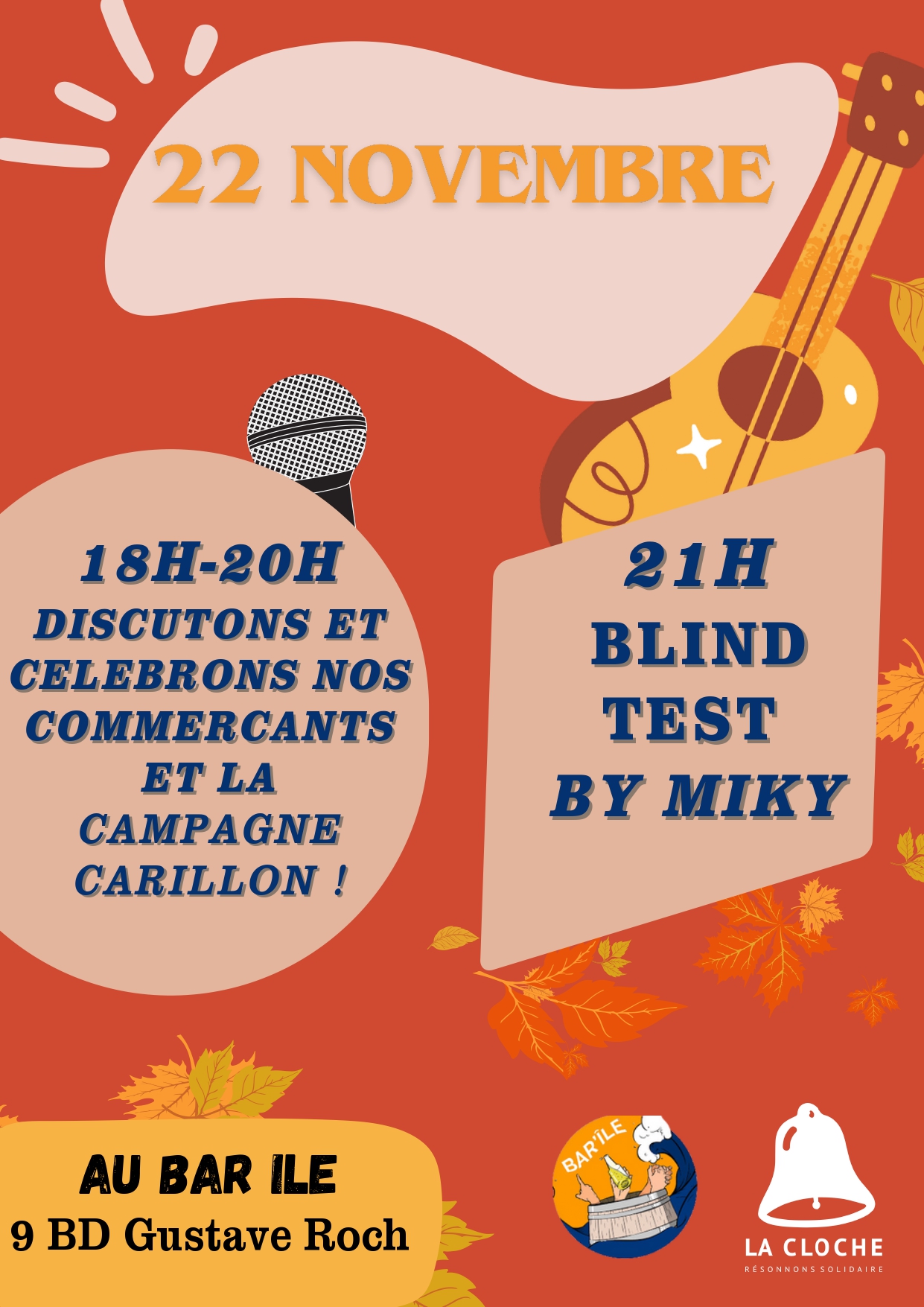 Fête de Fin de Campagne Soirée au Bar ile à partir de 19h et Blind Test à partir de 21h