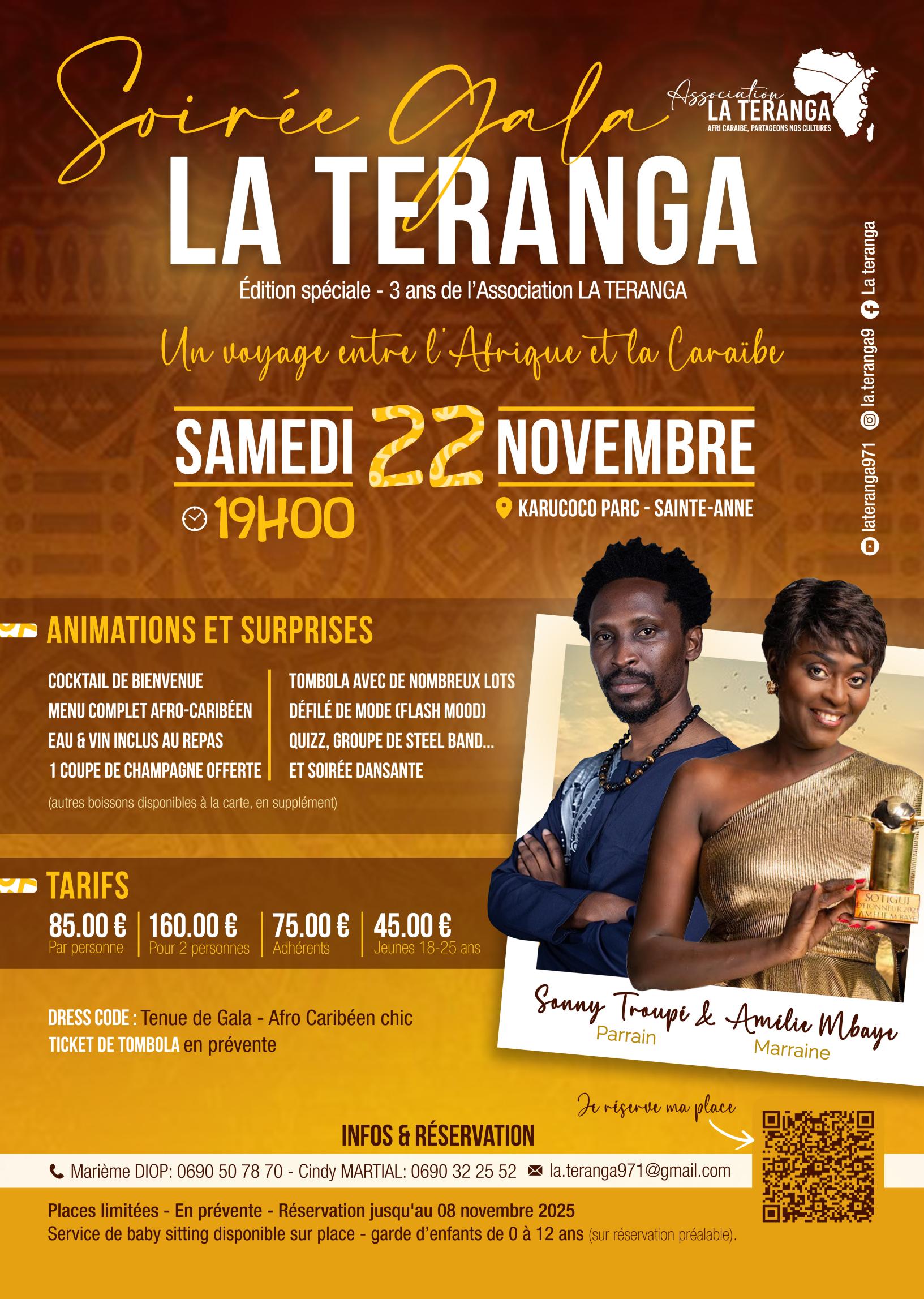 Information sur la soirée gala, lieu, tarifs, réservation