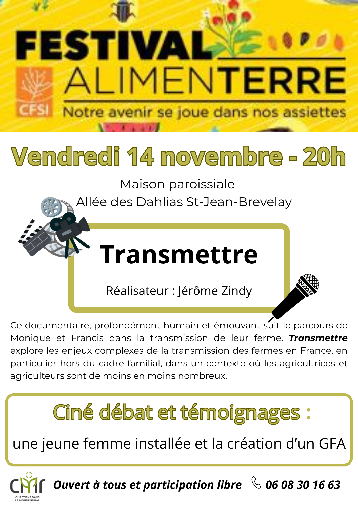 présentation du film "Transmettre" : documentaire qui suit le parcours d'un couple en vue de la transmission de leur ferme