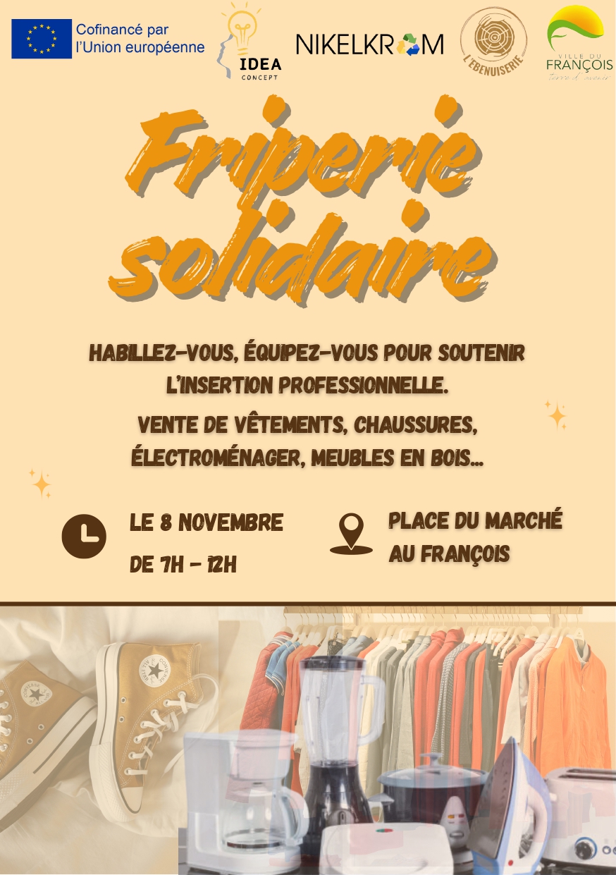 Flyer friperie solidaire le 08/11 au François