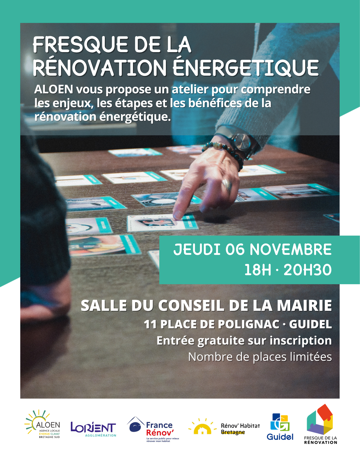 Fresque de la rénovation · Guidel Visuel de la Fresque de la rénovation organisée par ALON à Guidel