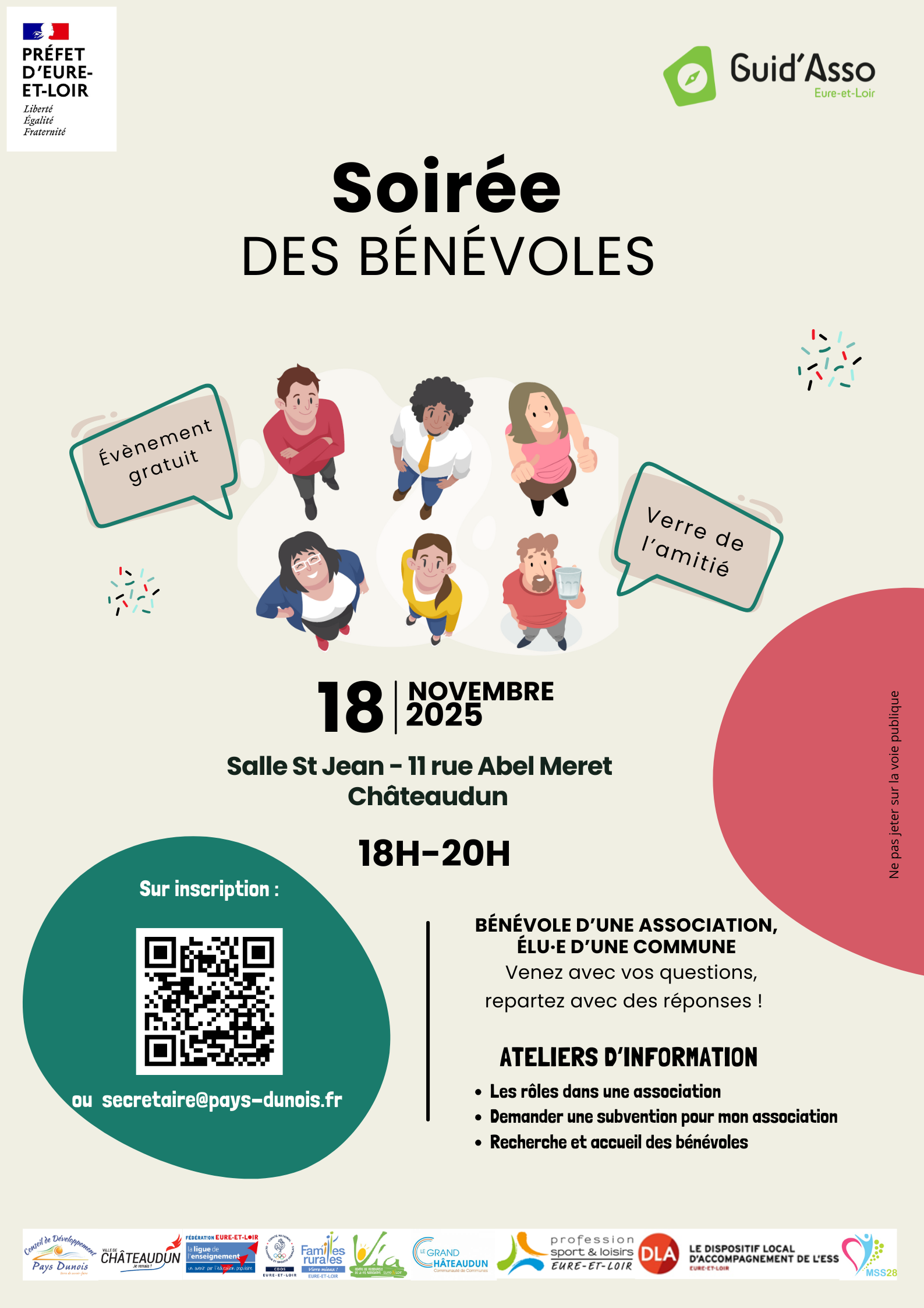 Affiche de l'évènement. Qr code d'inscription 