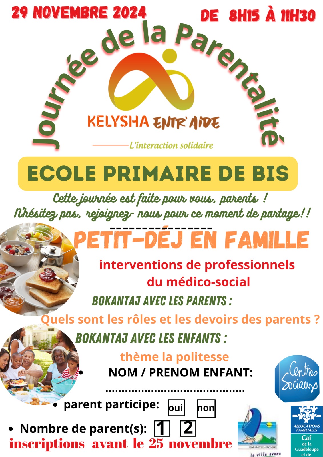 PETI-DÈJ EN FAMILLE JOURNÉE DE LA PARENTALITÉ