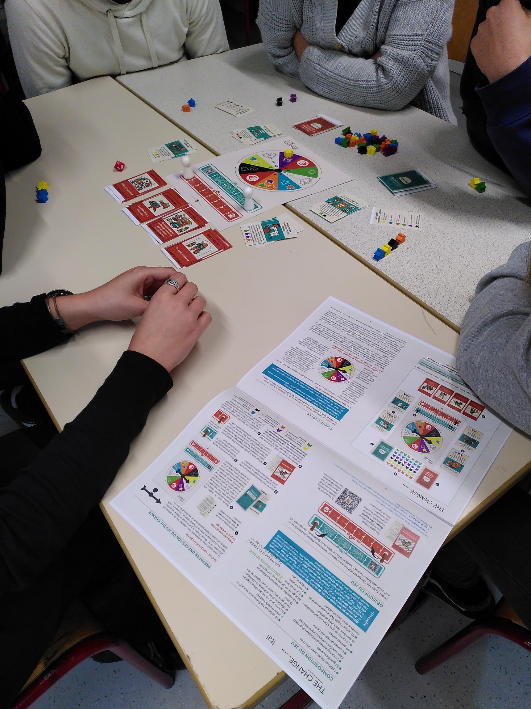 May The Change be with You ! Visuel du plateau de jeu, The Change, issu du projet de game design pour sensibiliser aux économies transformatives