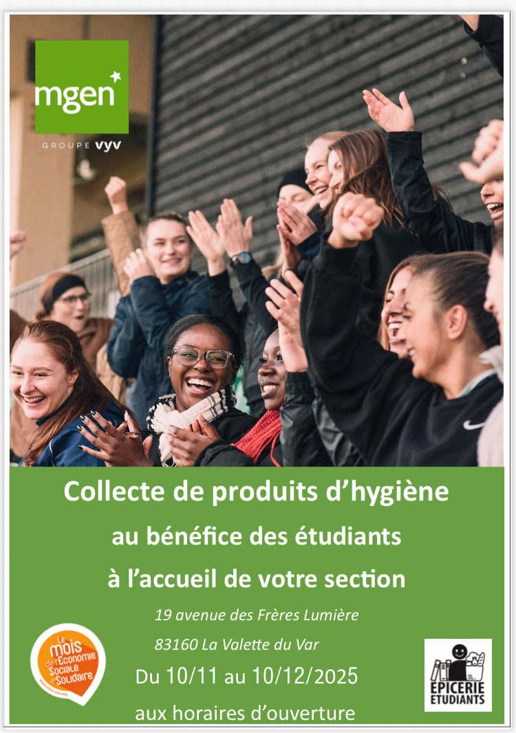 collecte de produits d'hygiène affiche
