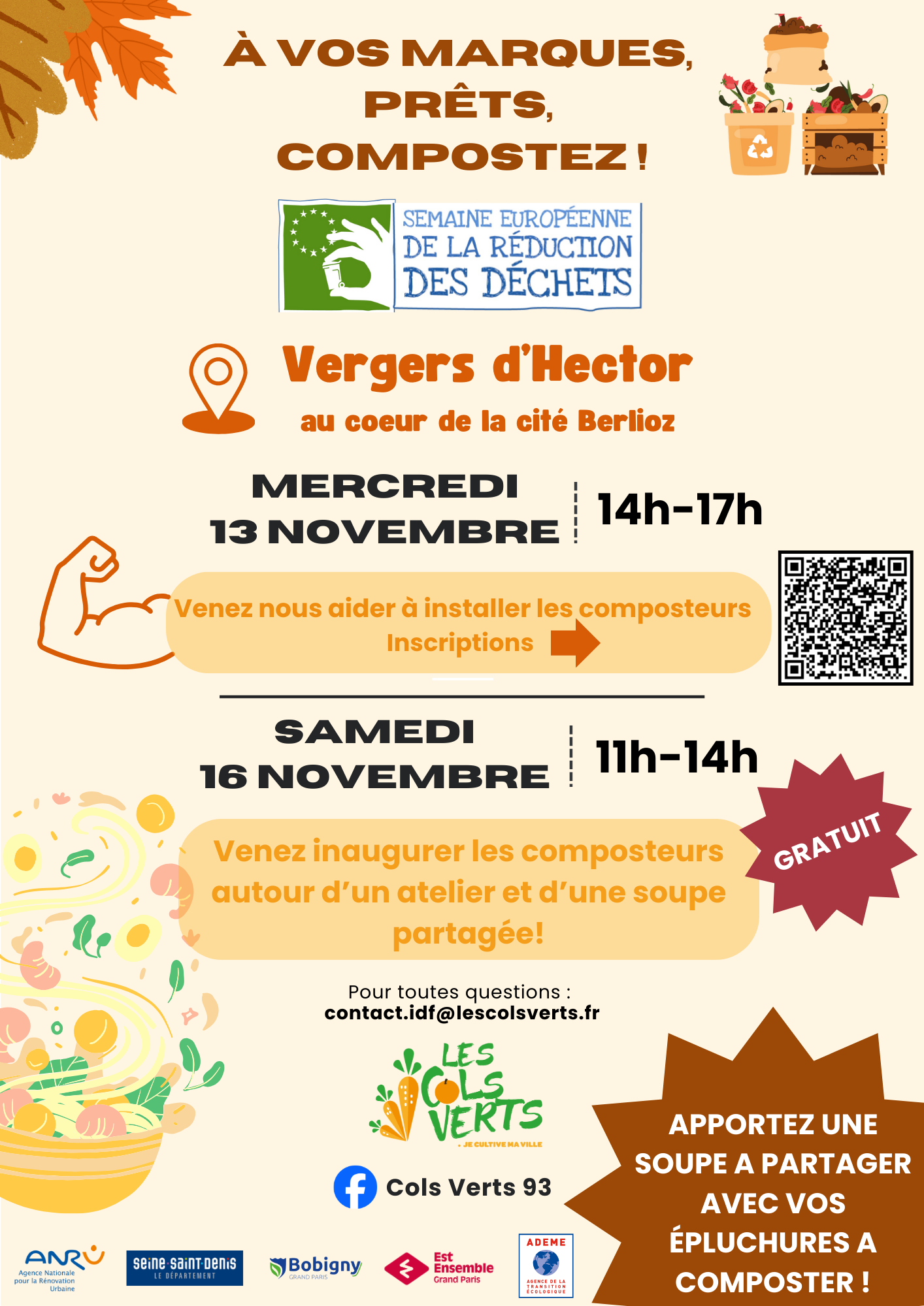 Samedi 16 novembre, 11h-14h : Inauguration des composteurs avec une soupe partagée