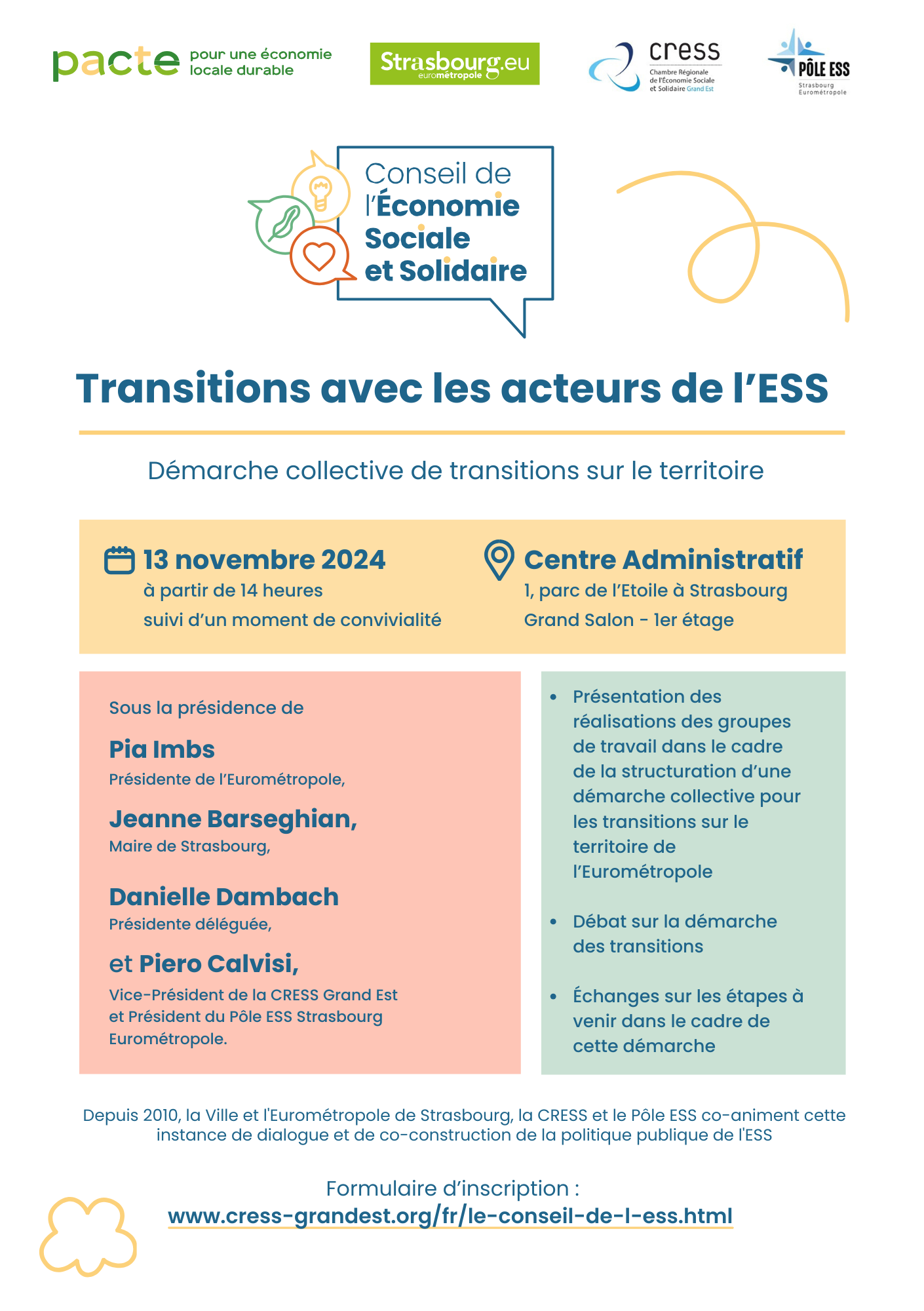 Invitation - Conseil de l'ESS - 13 novembre 2024 Invitation Conseil de l'ESS 2024
