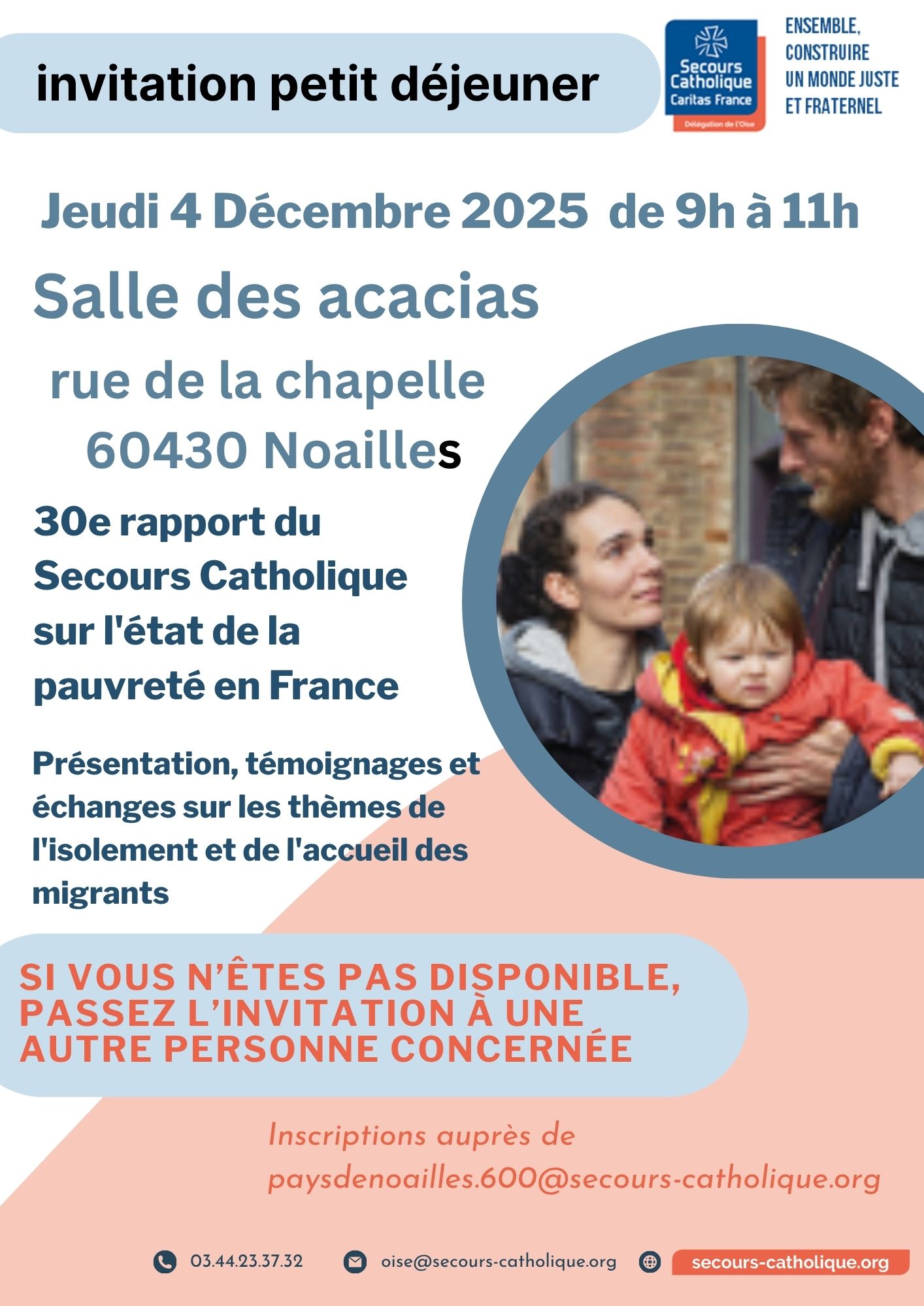 Petit déjeuner 30e rapport du secours Catholique sur la pauvreté