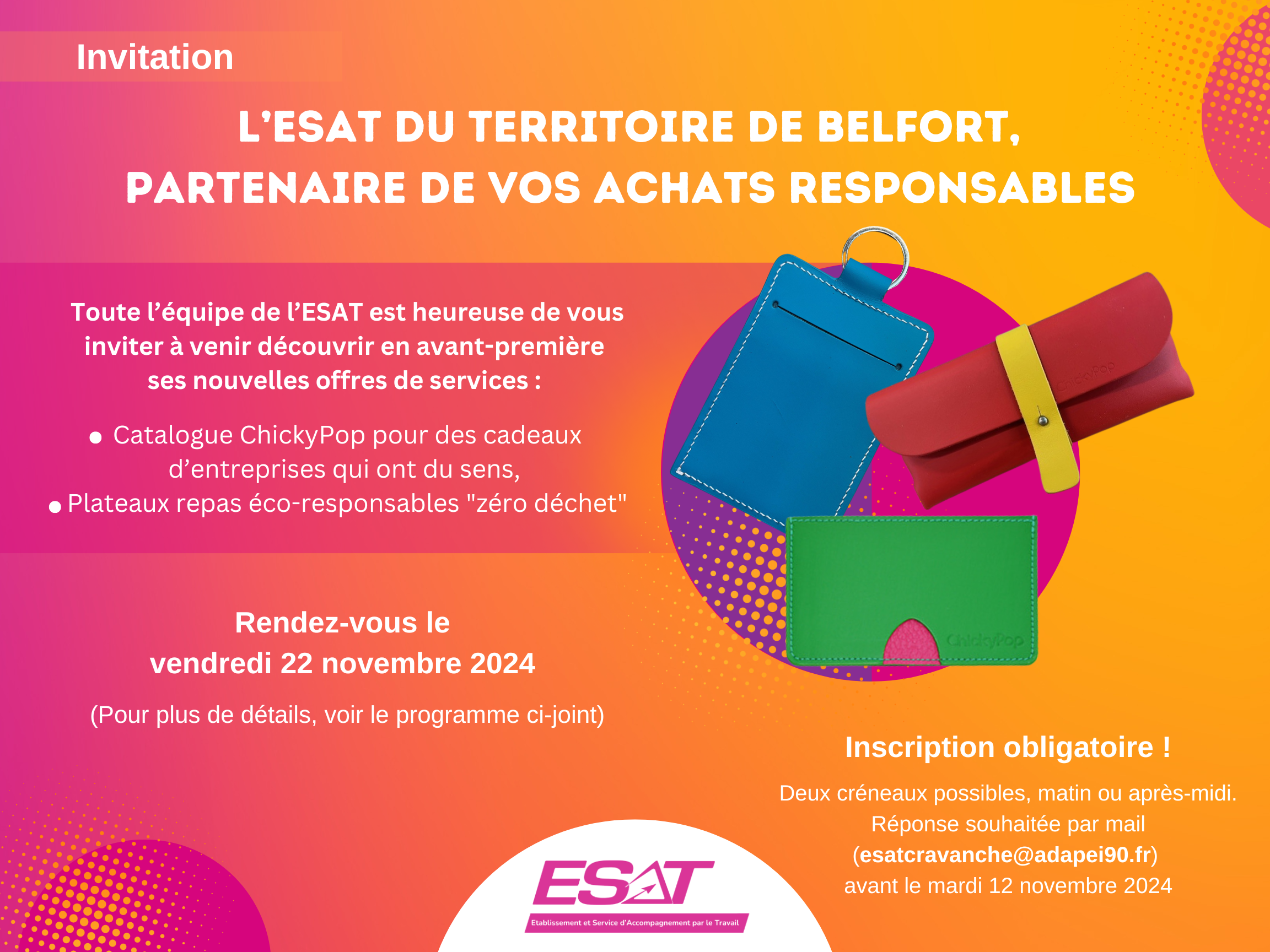 L'ESAT du Territoire de Belfort, partenaire de vos achats responsables ! L'ESAT du Territoire de Belfort, partenaire de vos achats responsables !