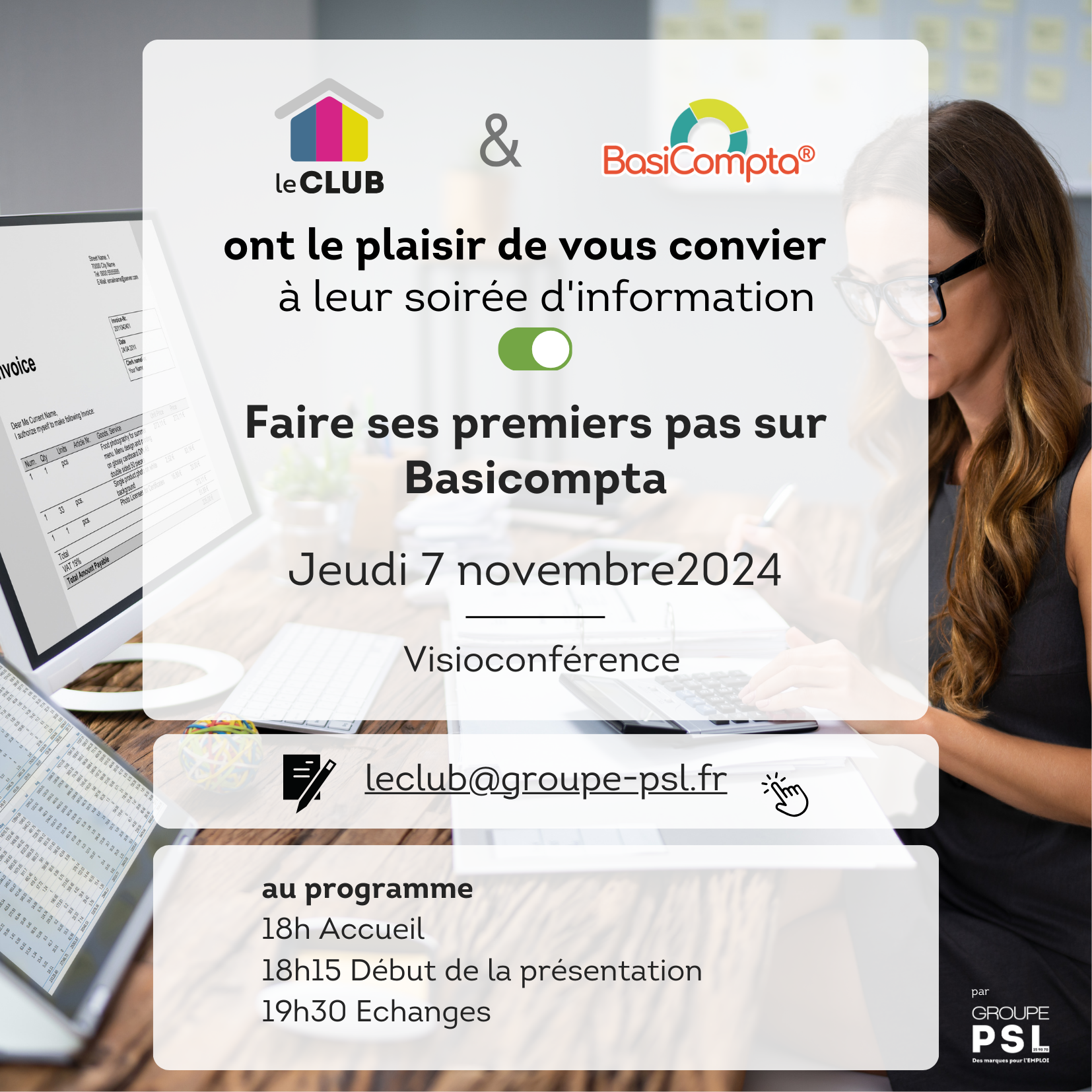 Faire ses premeirs pas sur Basicompta Soirée d'information pour faire ses premiers pas sur Basicompta et faciliter sa gestion associative