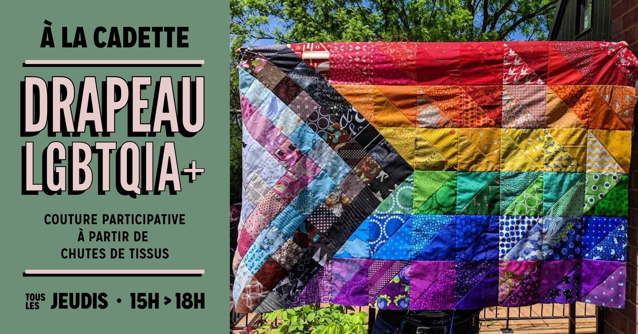 DRAPEAUX PATCHWORK LGBTQIA+ Couture Participative tous niveaux Ă La Cadette DRAPEAUX PATCHWORK LGBTQIA+ Couture Participative tous niveaux Ă La Cadette