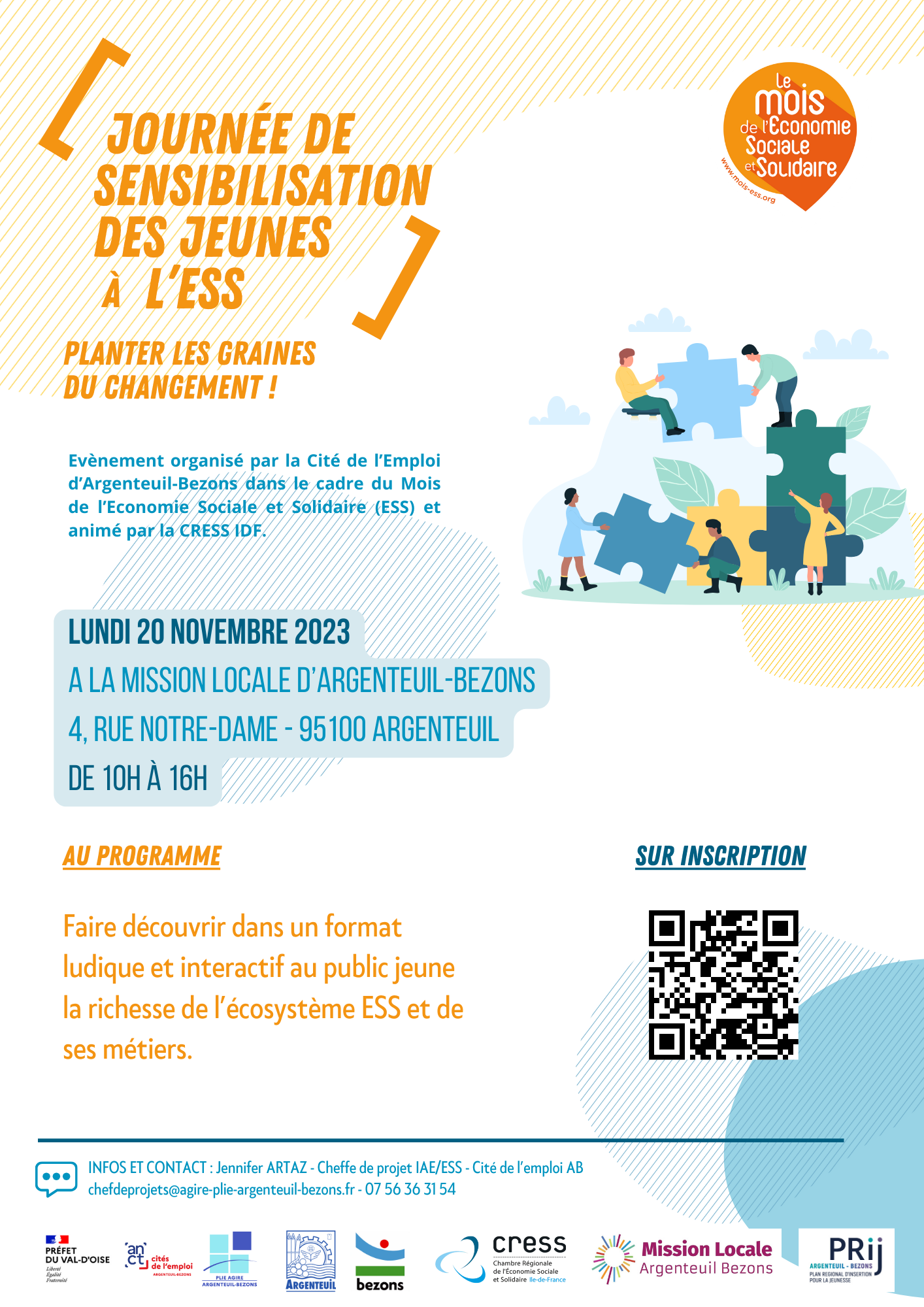 Affiche Journée de sensibilisation à l'ESS 20/11/2023