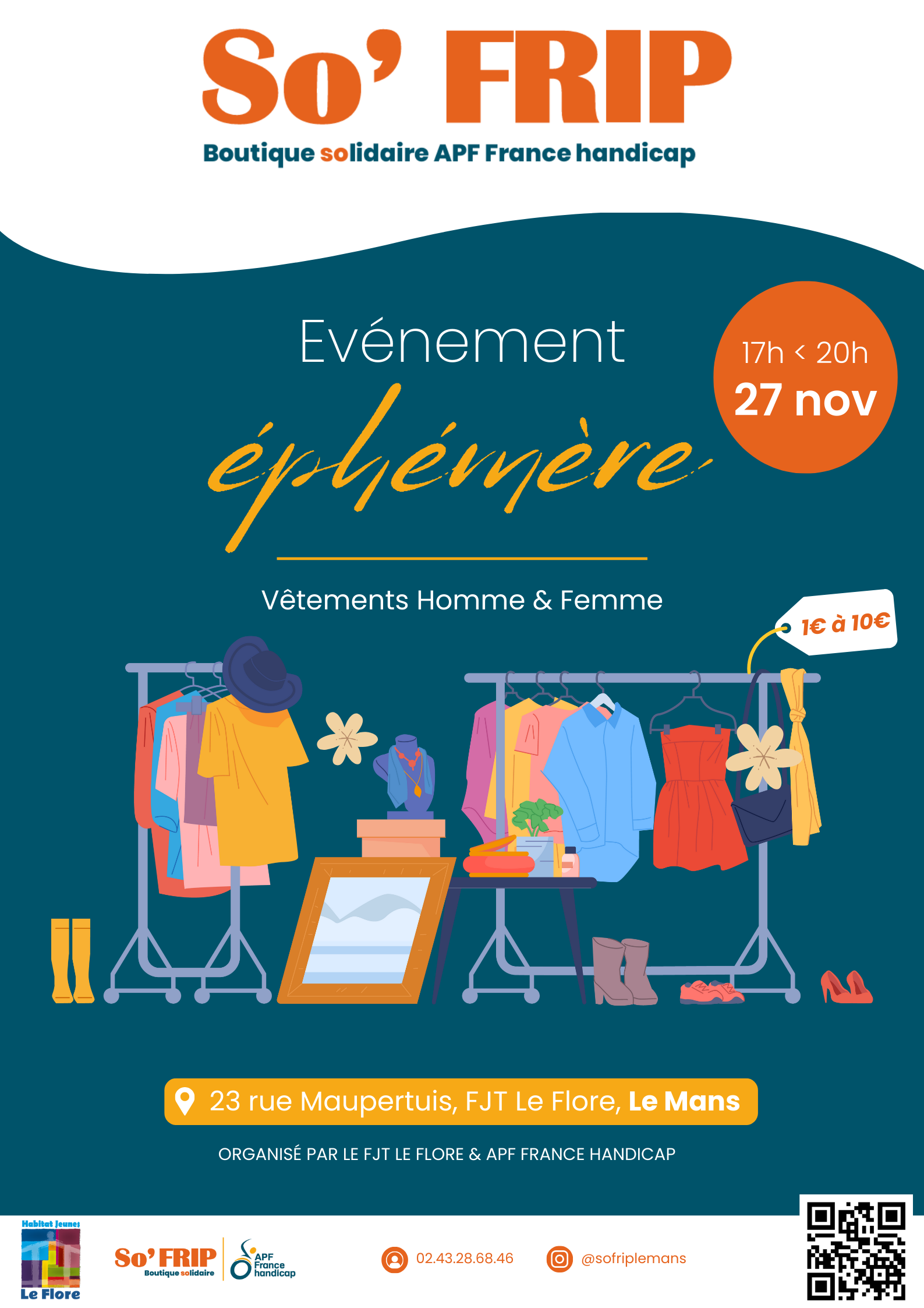 Vente de vêtements de seconde main. Vente éphémère de vêtements de seconde main