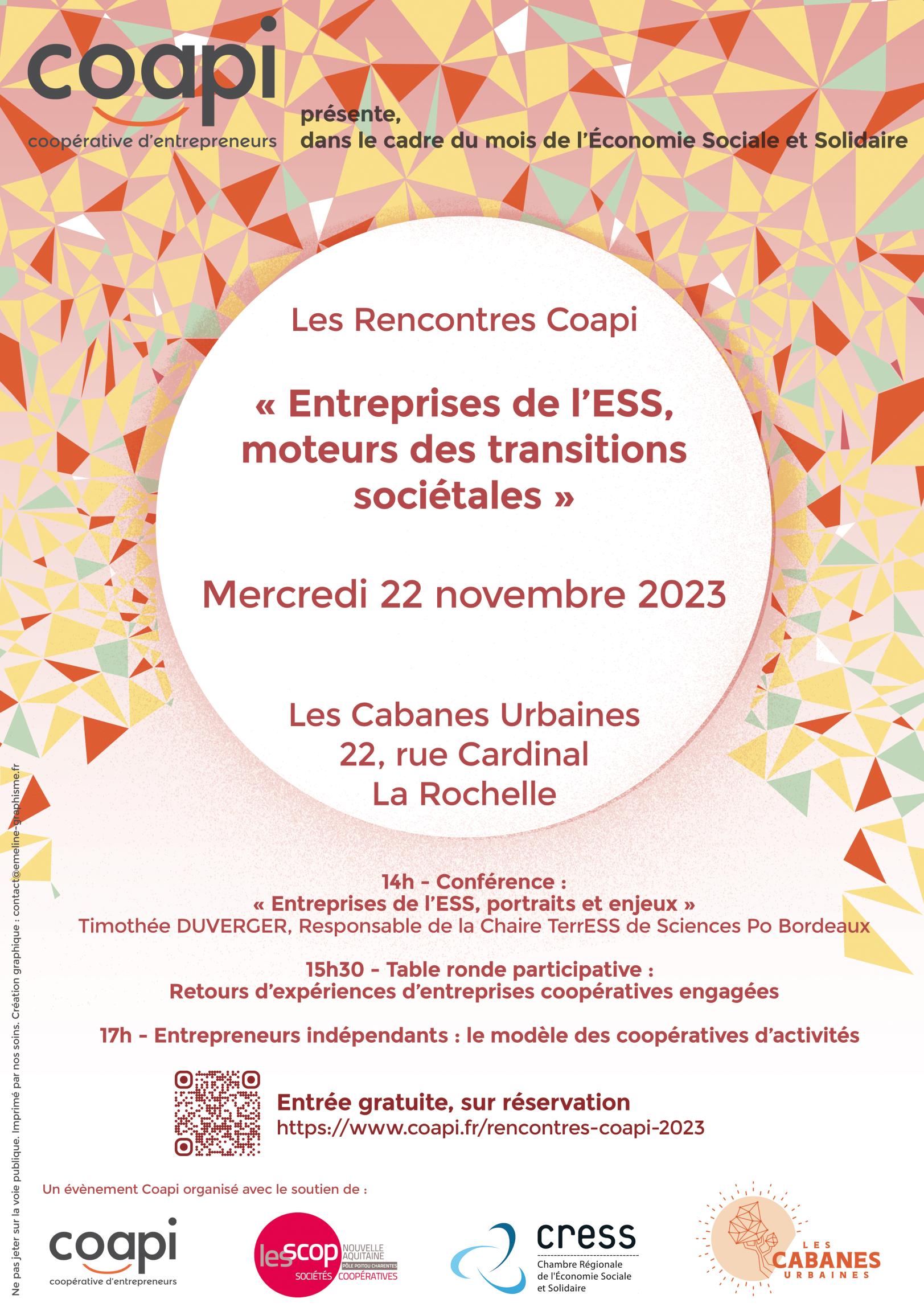 Rencontres Coapi 2023 : Entreprises de l'ESS moteurs des transitions sociétales Rencontres Coapi 2023 : Entreprises de l'ESS moteurs des transitions sociétales