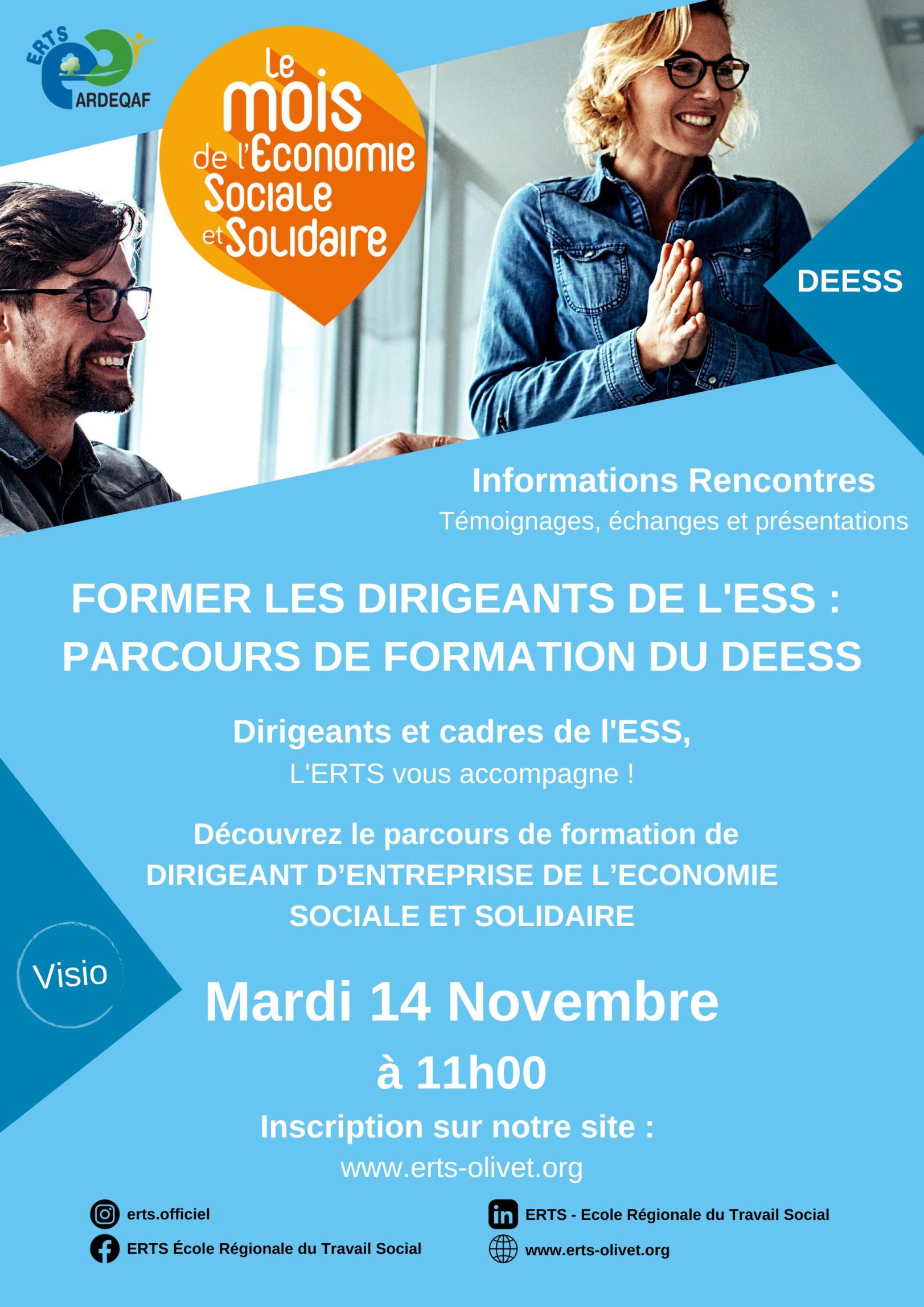 PARCOURS DU DEESS A L'ERTS D'OLIVET "FORMER LES DIRIGEANTS DE L'ESS : LE PARCOURS DE FORMATION DU DEESS"