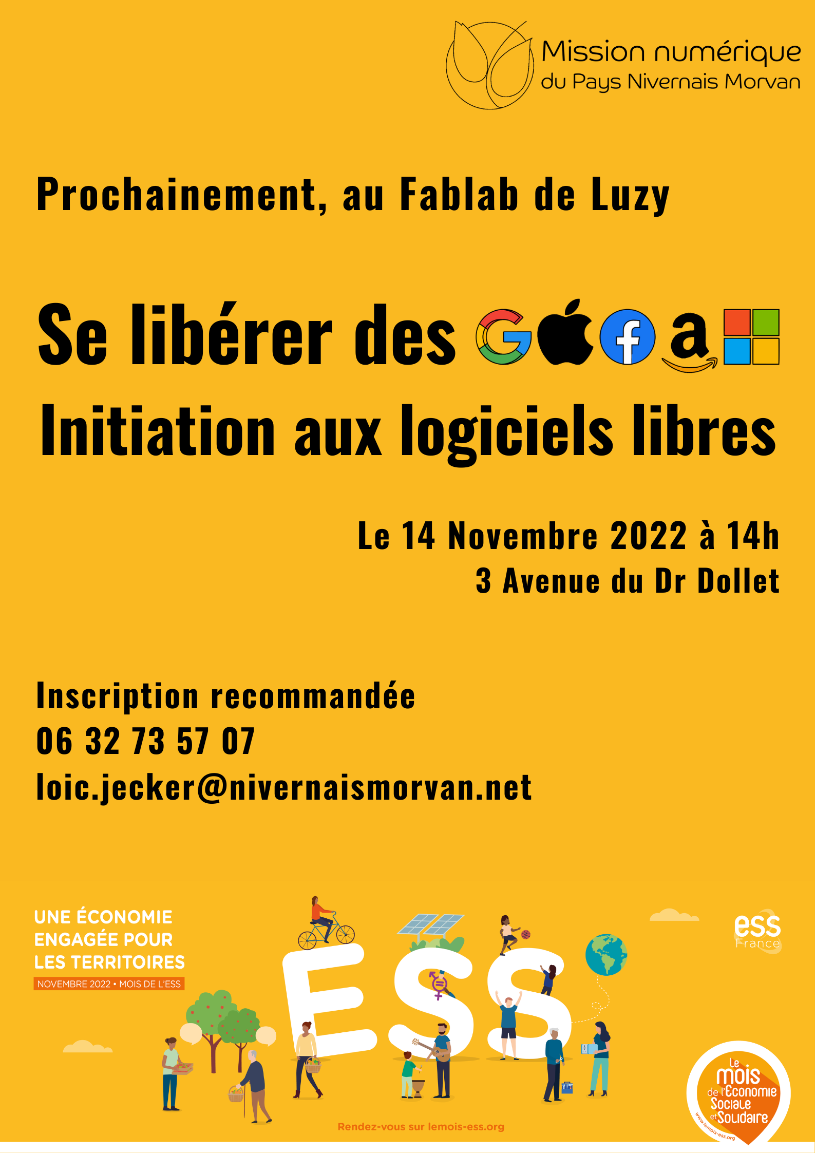 Affiche "Se libérer des GAFAM" Initiation aux logiciels libres