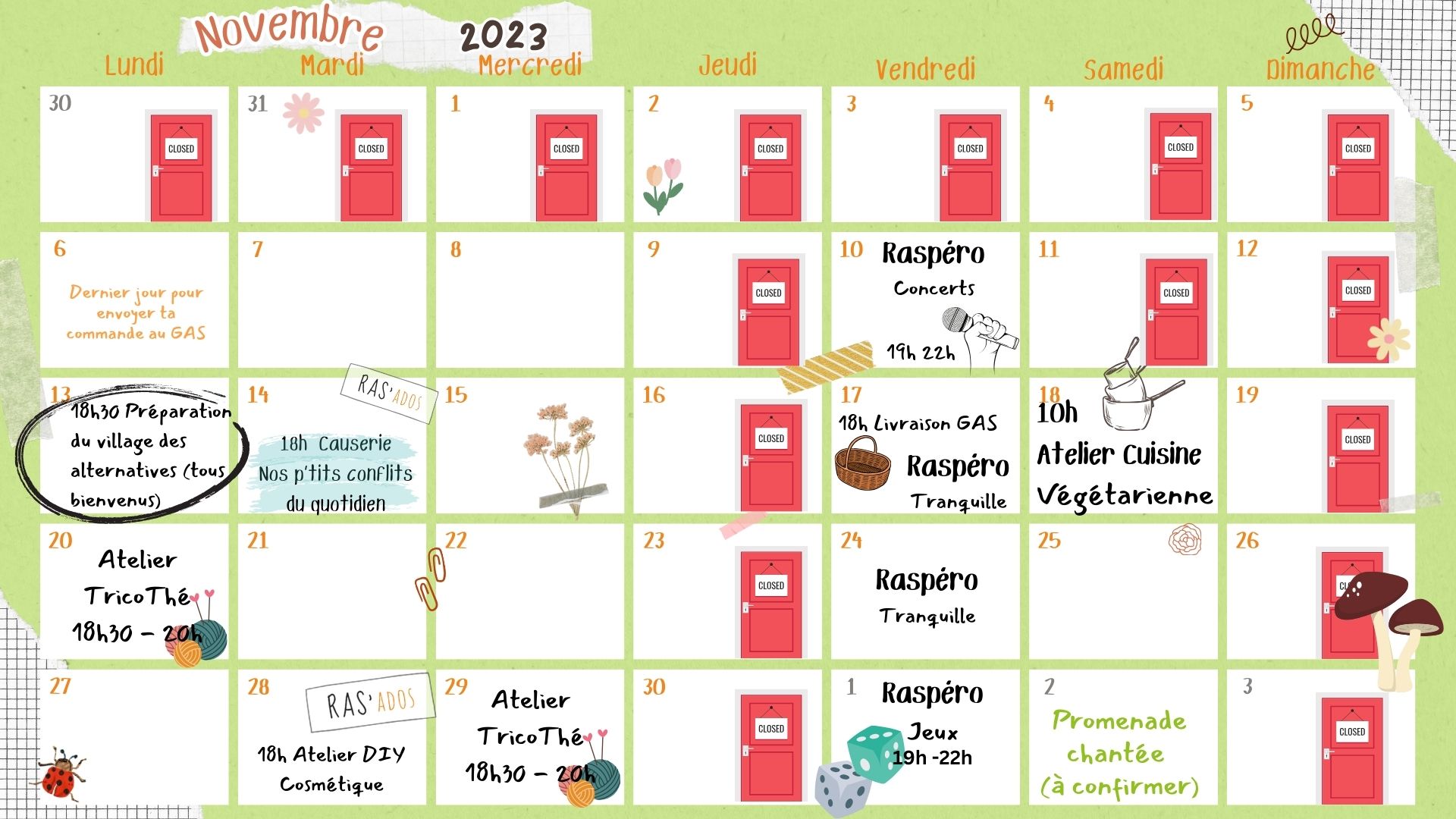 Programme du mois de novembre au 3ème Lieu - RAS'Campagne Programme du mois de novembre au 3ème Lieu - RAS'Campagne