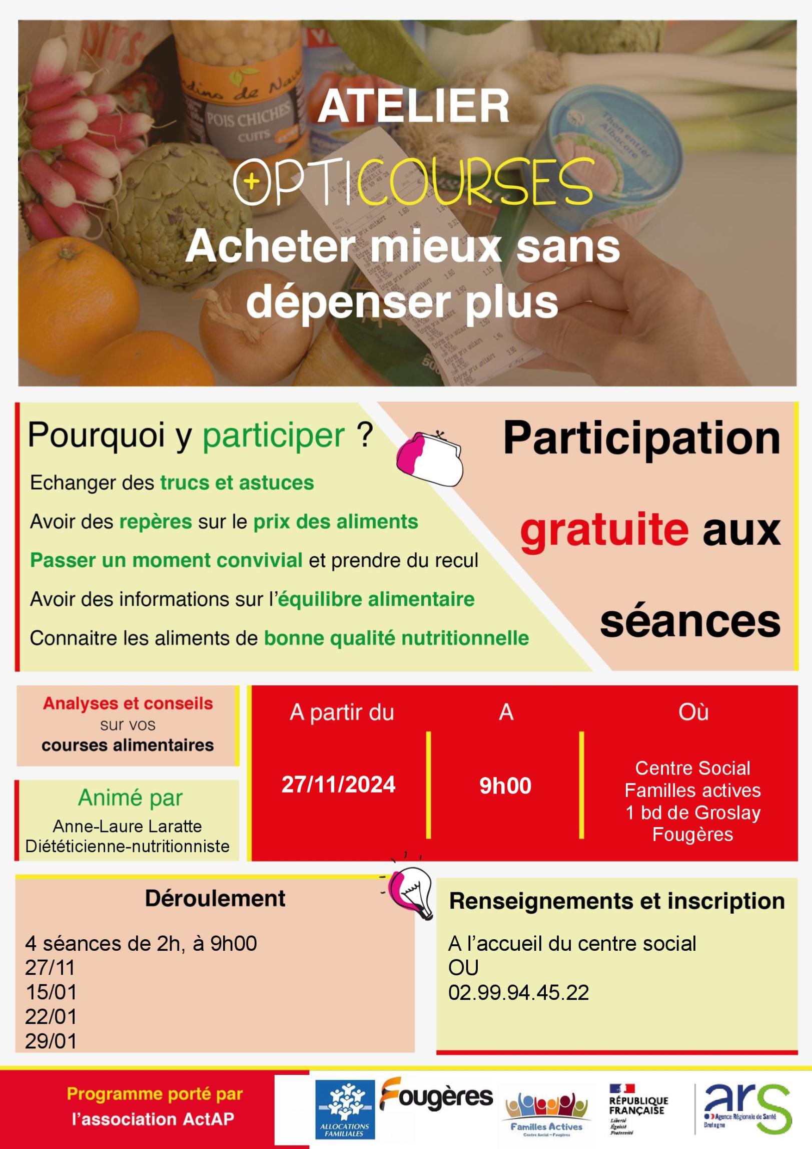 ATELIER OPTICOURSES Analyses et conseils sur vos courses alimentaires