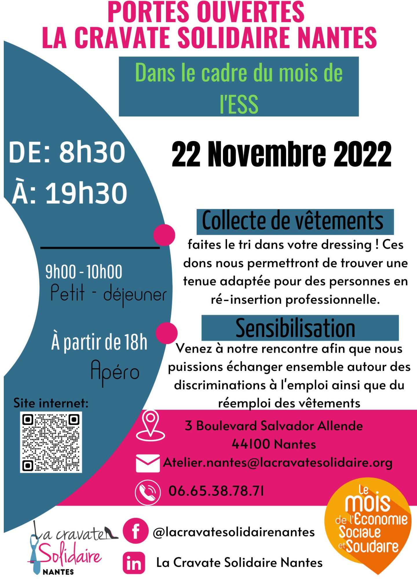 Portes ouvertes La Cravate Solidaire Nantes