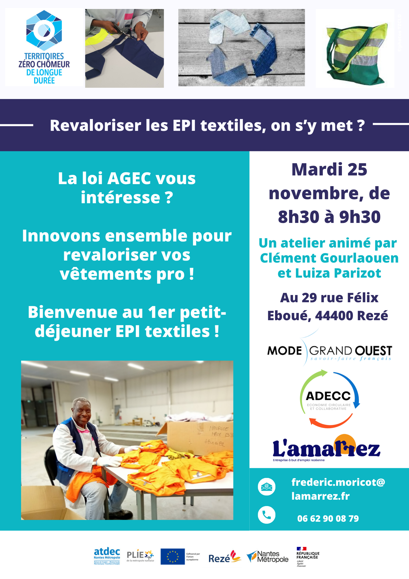 Petit-déjeuner : revaloriser les EPI textiles à Rezé Petit-déjeuner : revaloriser les EPI textiles à Rezé