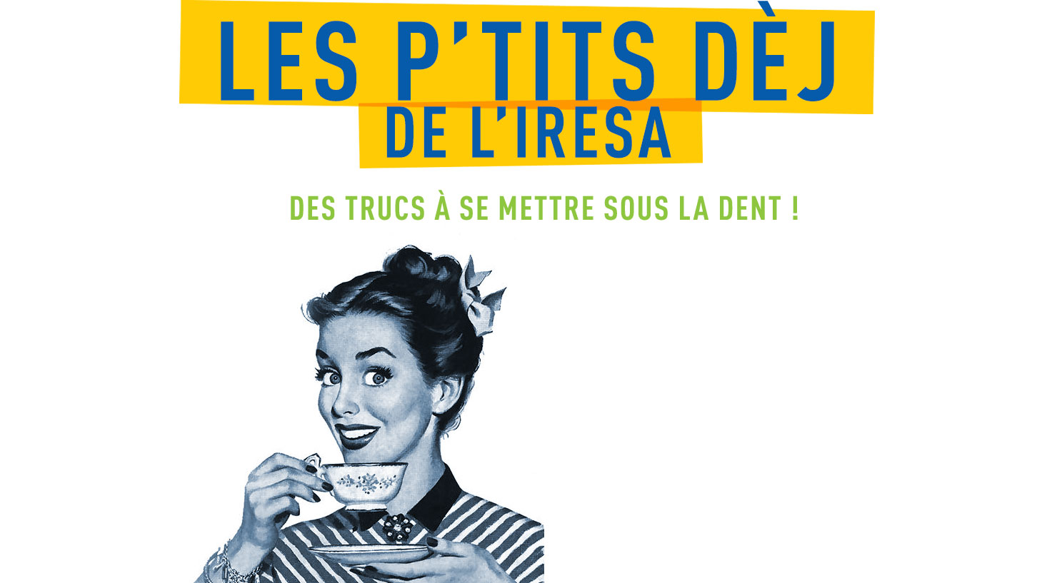 Une femme bois du café pour inviter au petit dej de l'Iresa