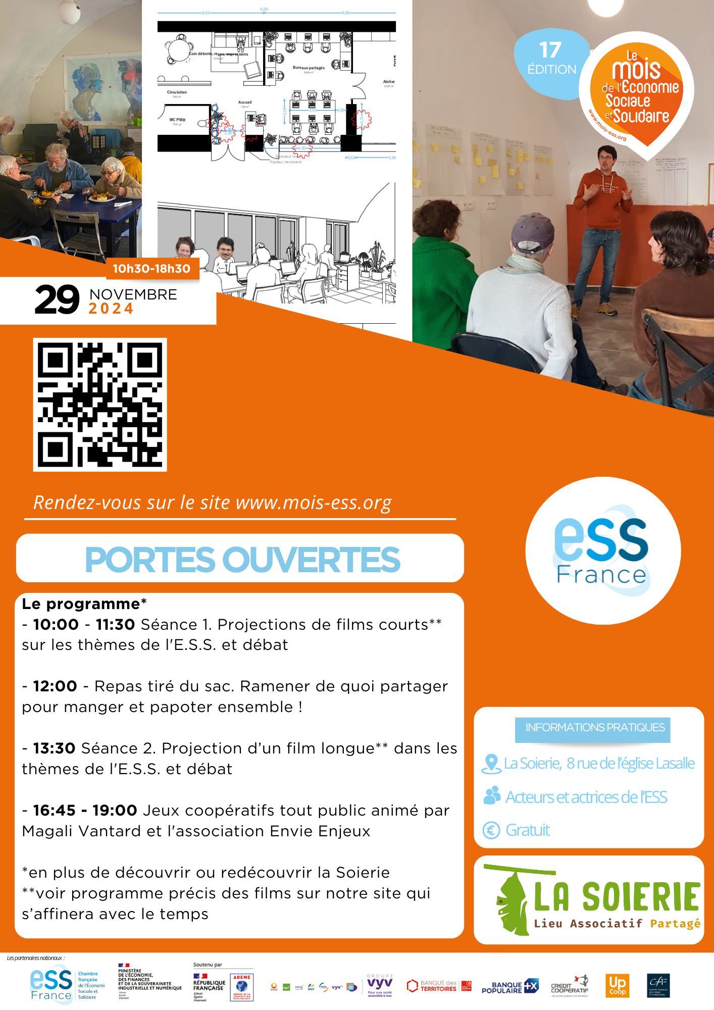 Portes Ouvertes ESS affiche des portes ouvertes de la Soierie