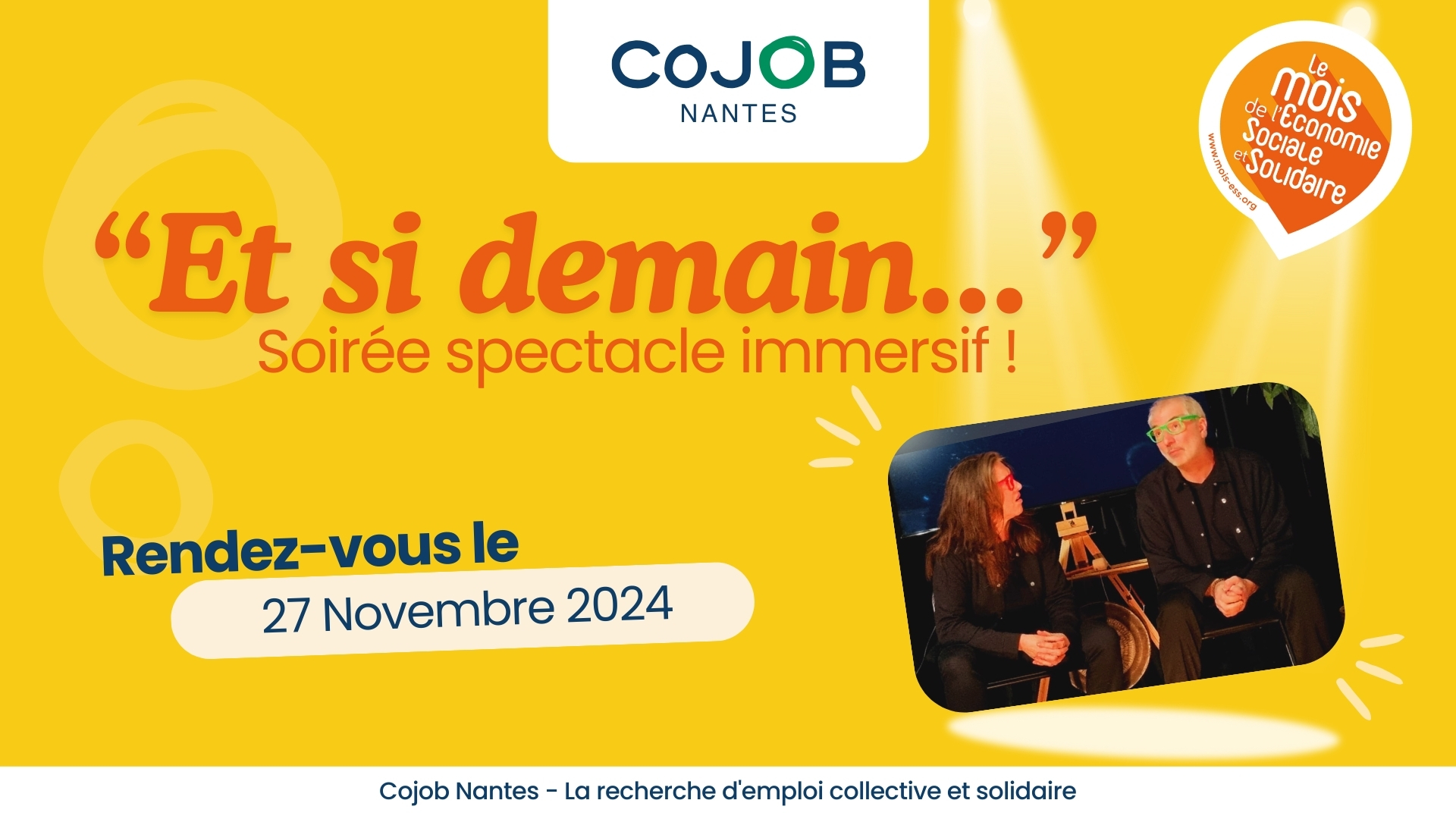 Affiche "Et si demain..." "Et si demain..." Soirée spectacle immersif - Rendez-vous le 27 novembre 2024