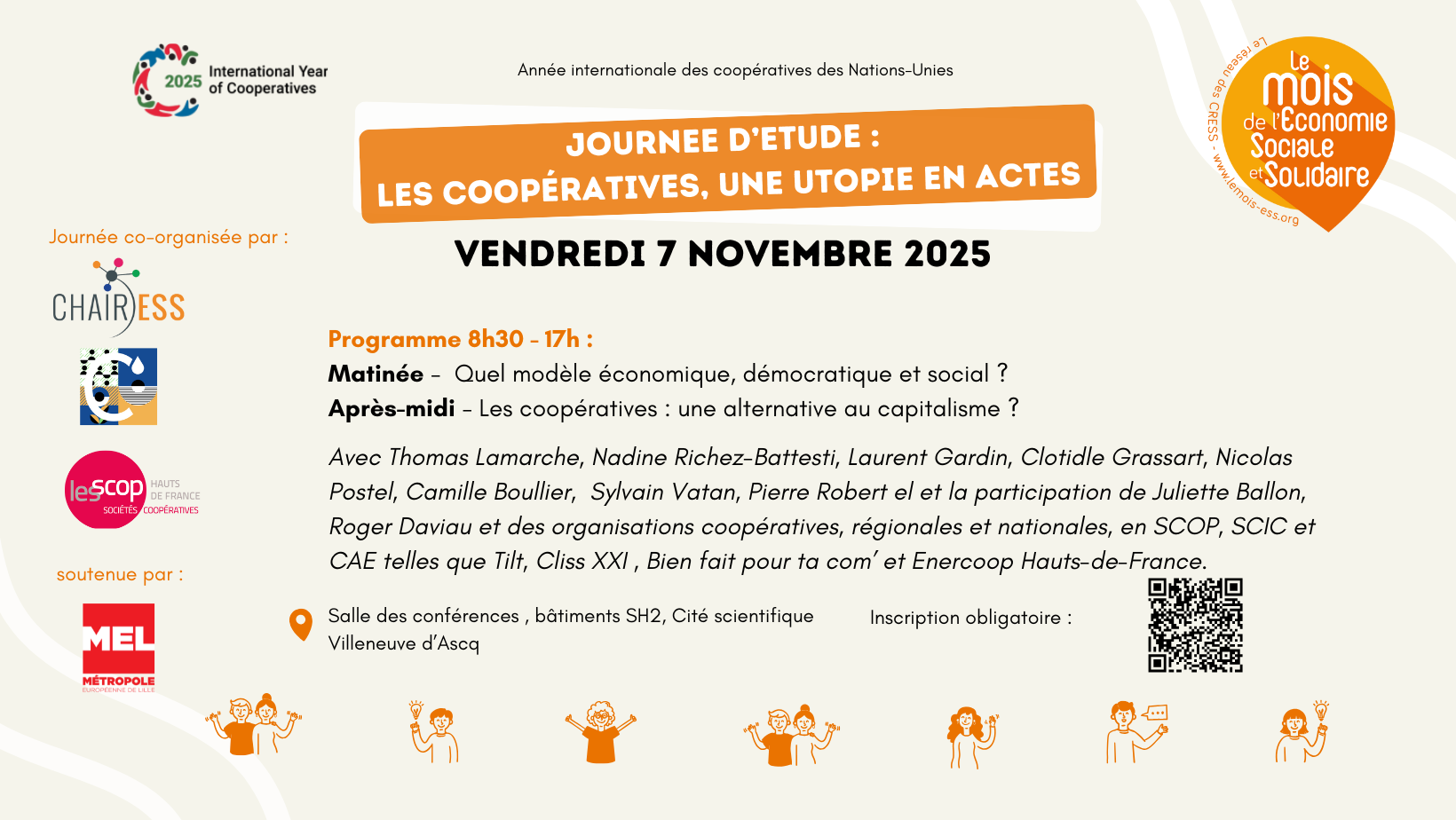 Journée d'études le 7 novembre 2025 : les coopératives, une utopie en actes! Journée d'études: les coopératives, une utopie en actes!