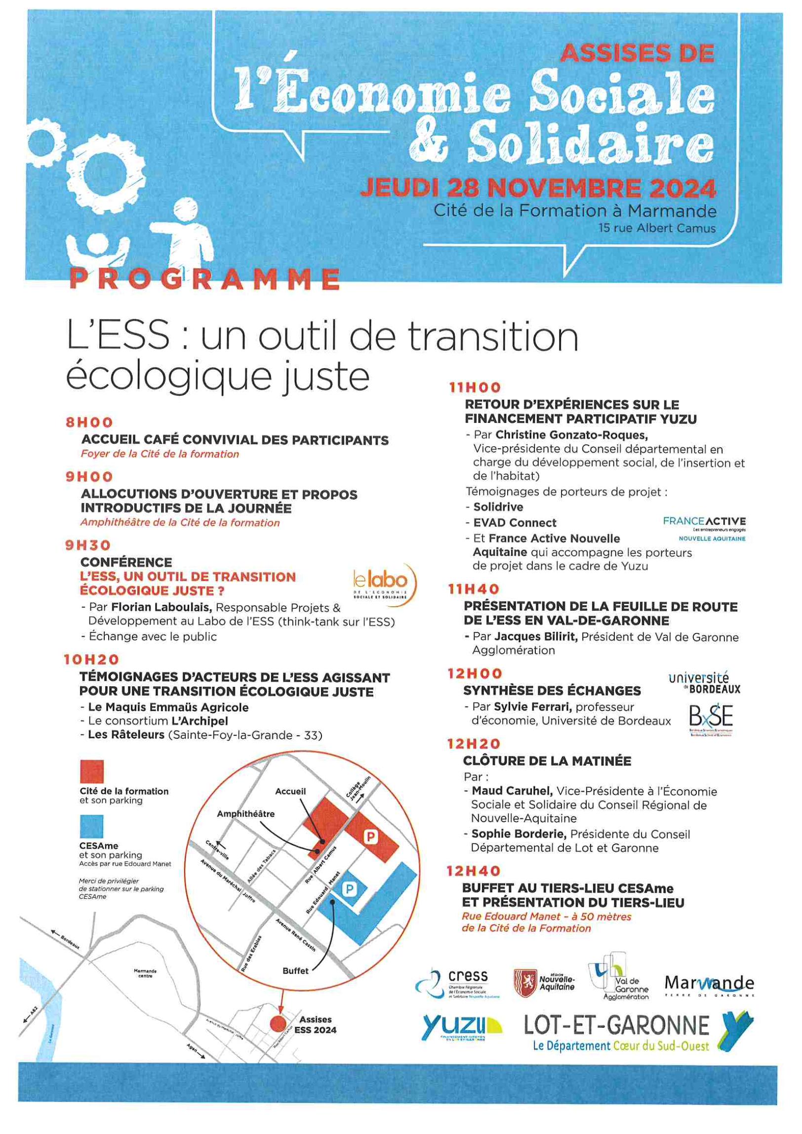 Programme des Assises de l'Economie Sociale et Solidaire de Lot-et-Garonne 2024 Programme des Assises de l'Economie Sociale et Solidaire de Lot-et-Garonne 2024