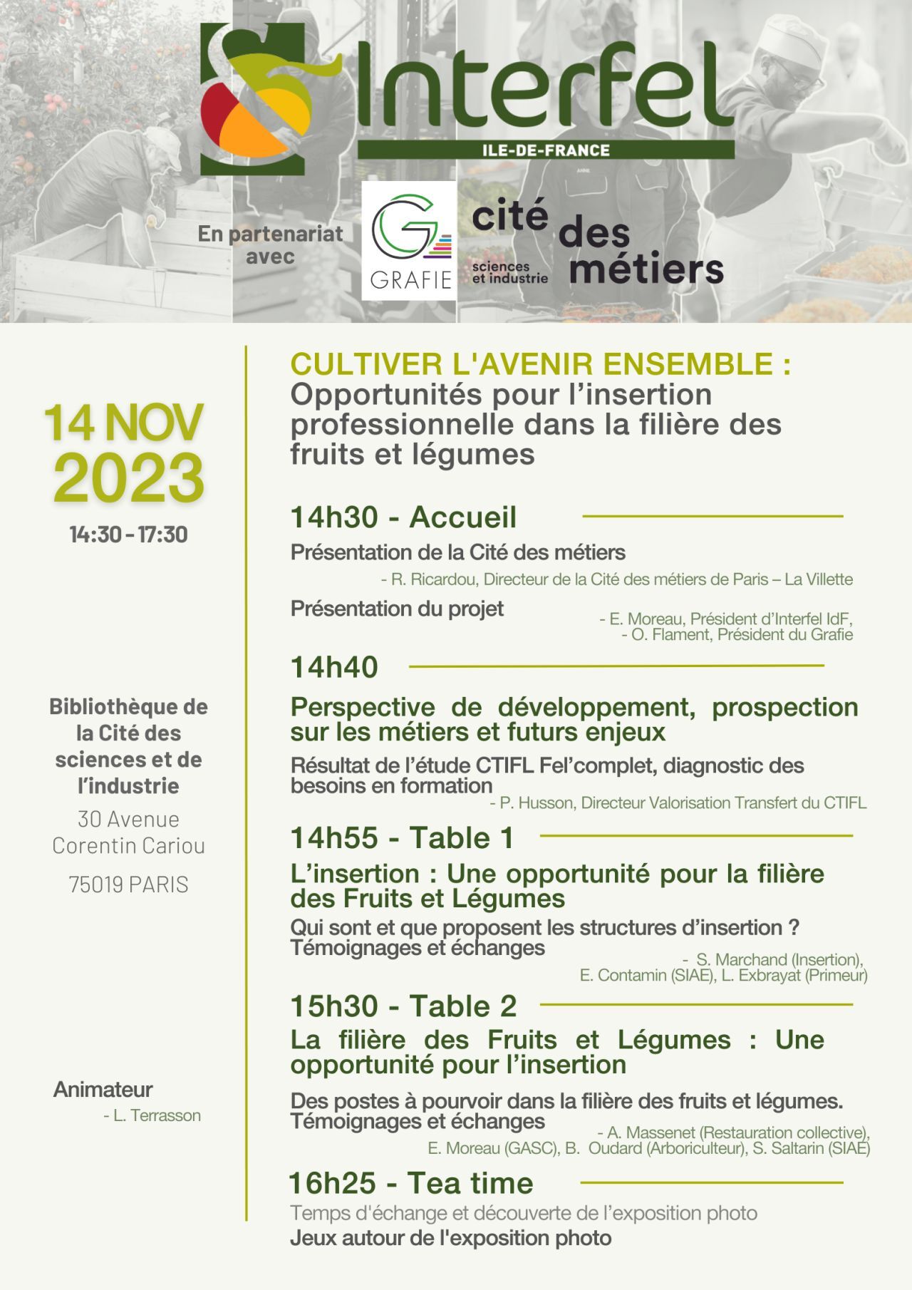Programme du 14 novembre : 14h30 - 17h30 Programme du 14 novembre