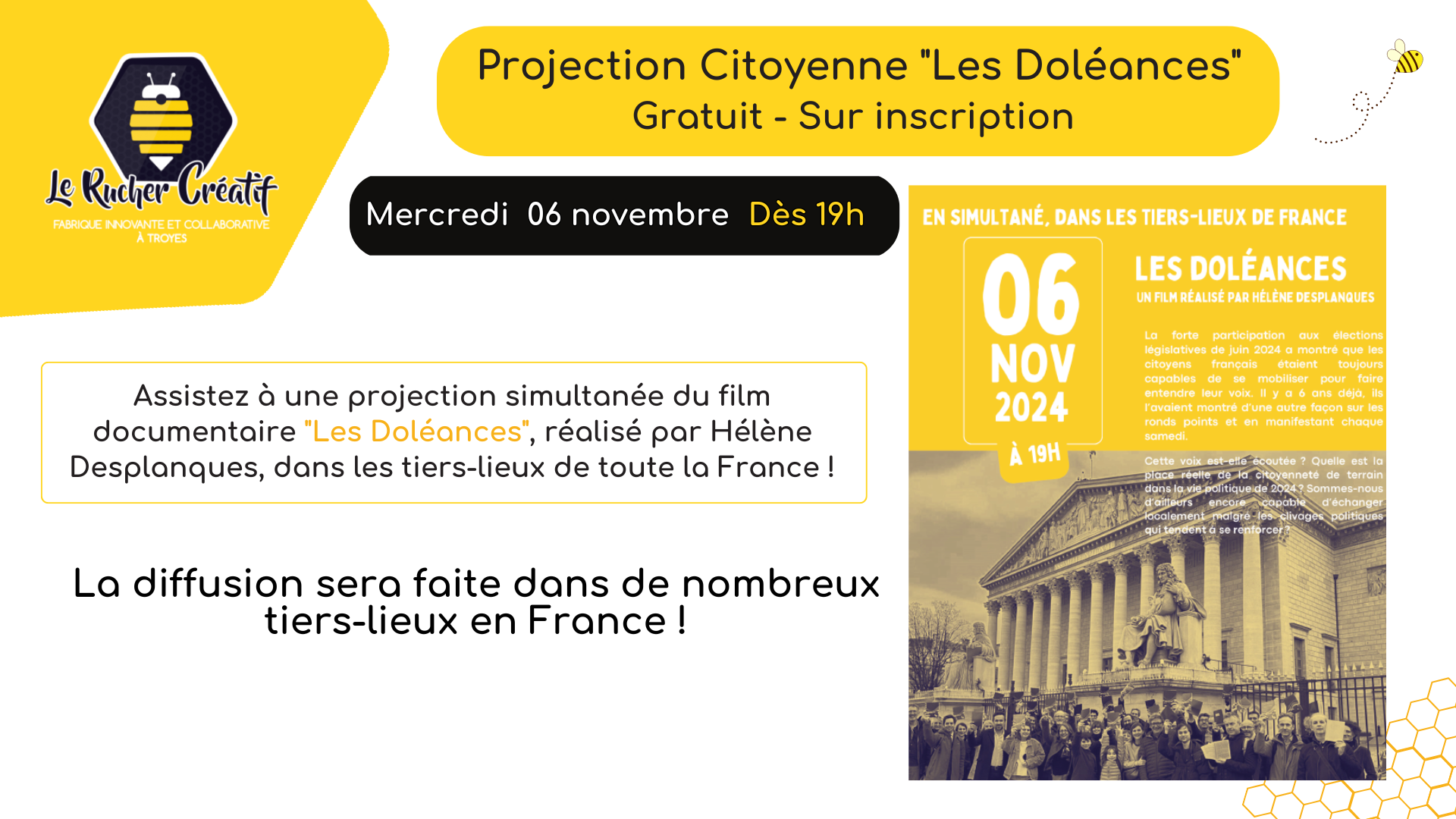 Projection Les Doléances - Tiers Lieux
