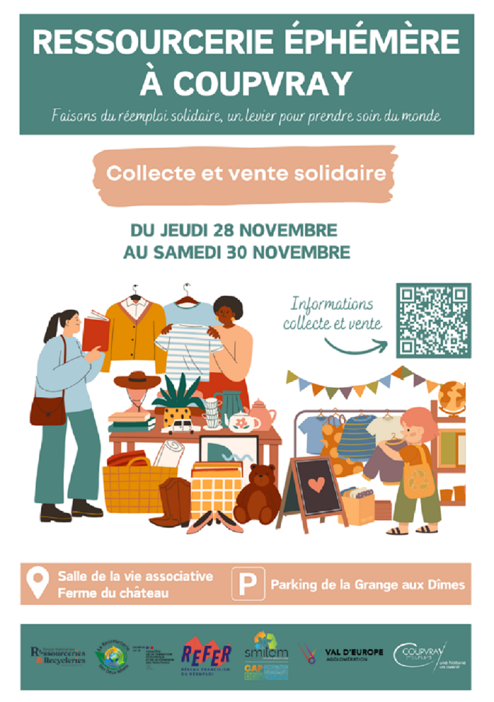 Ressourcerie éphémère à Coupvray du 28 au 30 novembre 2024 Ressourcerie éphémère à Coupvray du 28 au 30 novembre 2024