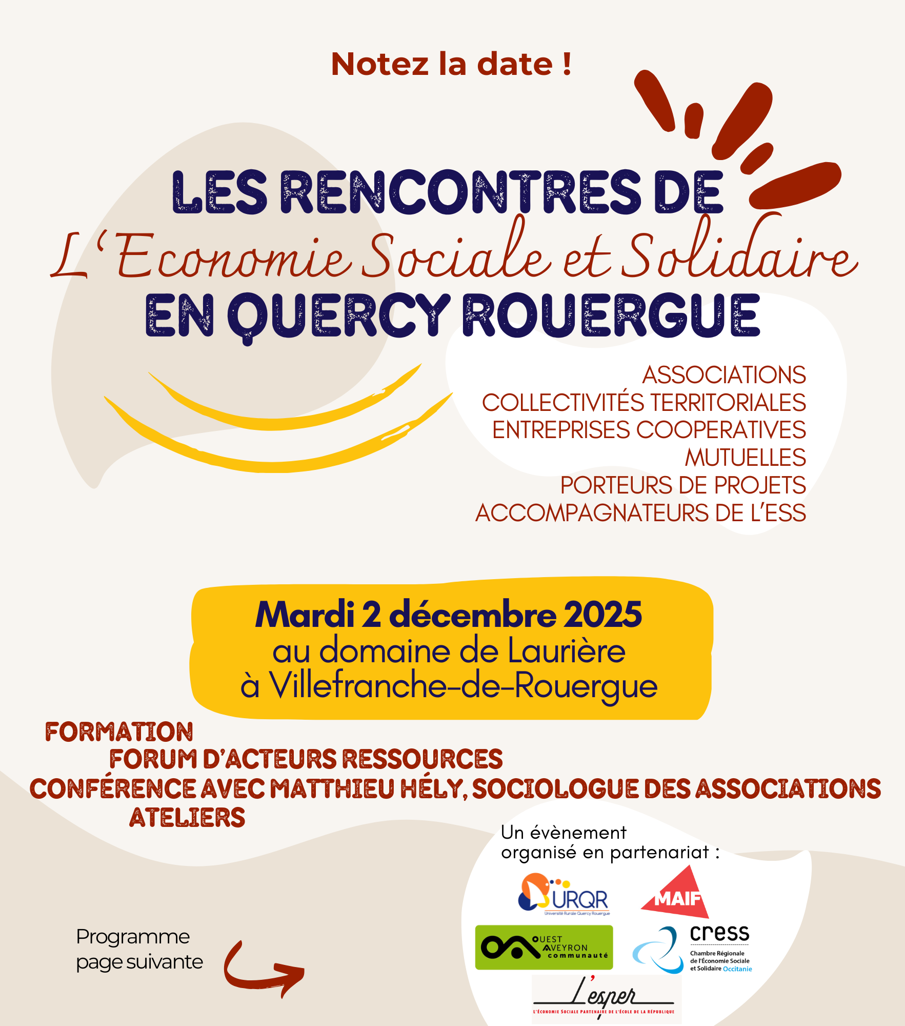 Les rencontres de l'ESS en Quercy Rouergue - mardi 2 décembre - Villefranche de Rouergue Les rencontres de l'ESS en Quercy Rouergue - mardi 2 décembre - Villefranche de Rouergue