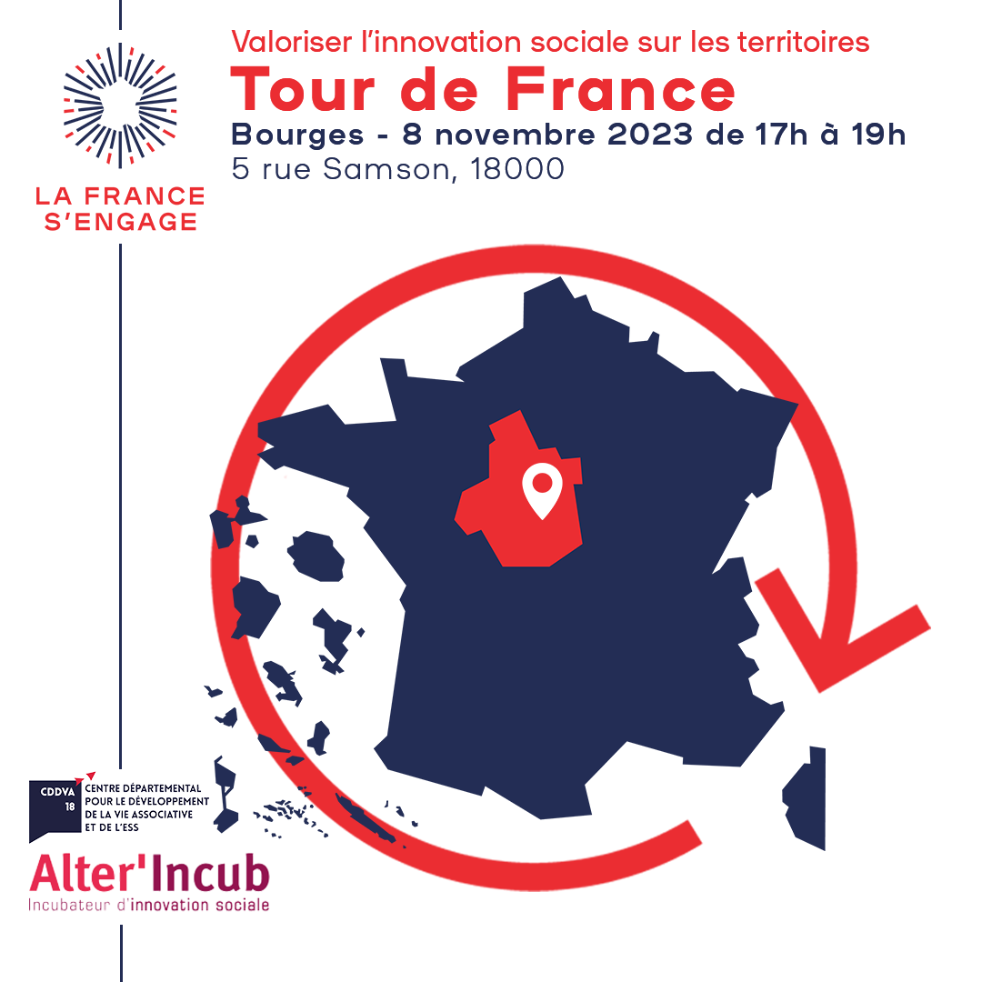 Tour de France - Bourges - La France s'engage Affiche Tour de France de la Fondation La France s'engage - arrêt à Bourges