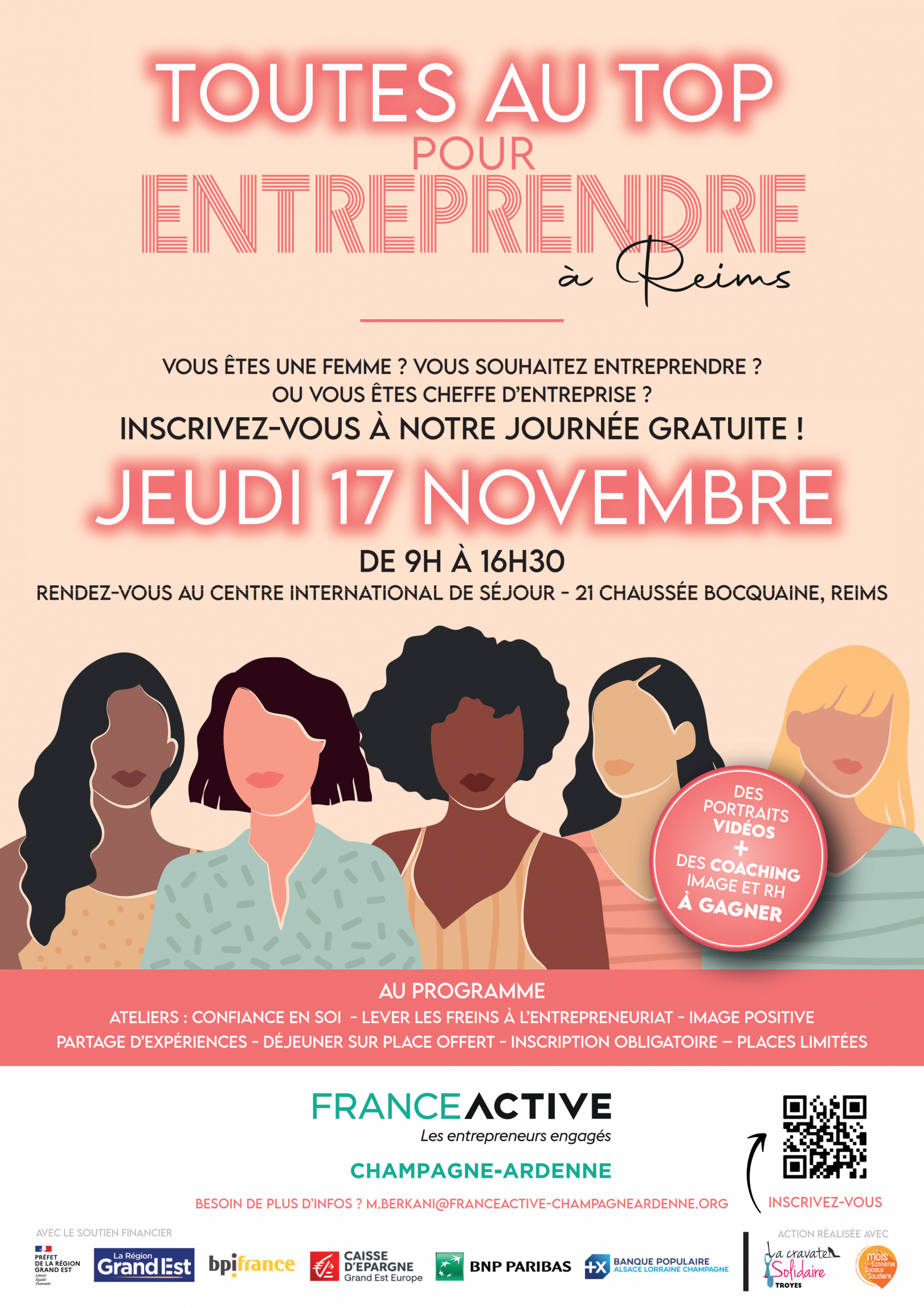 Affiche ToutEs au TOP pour entreprendre