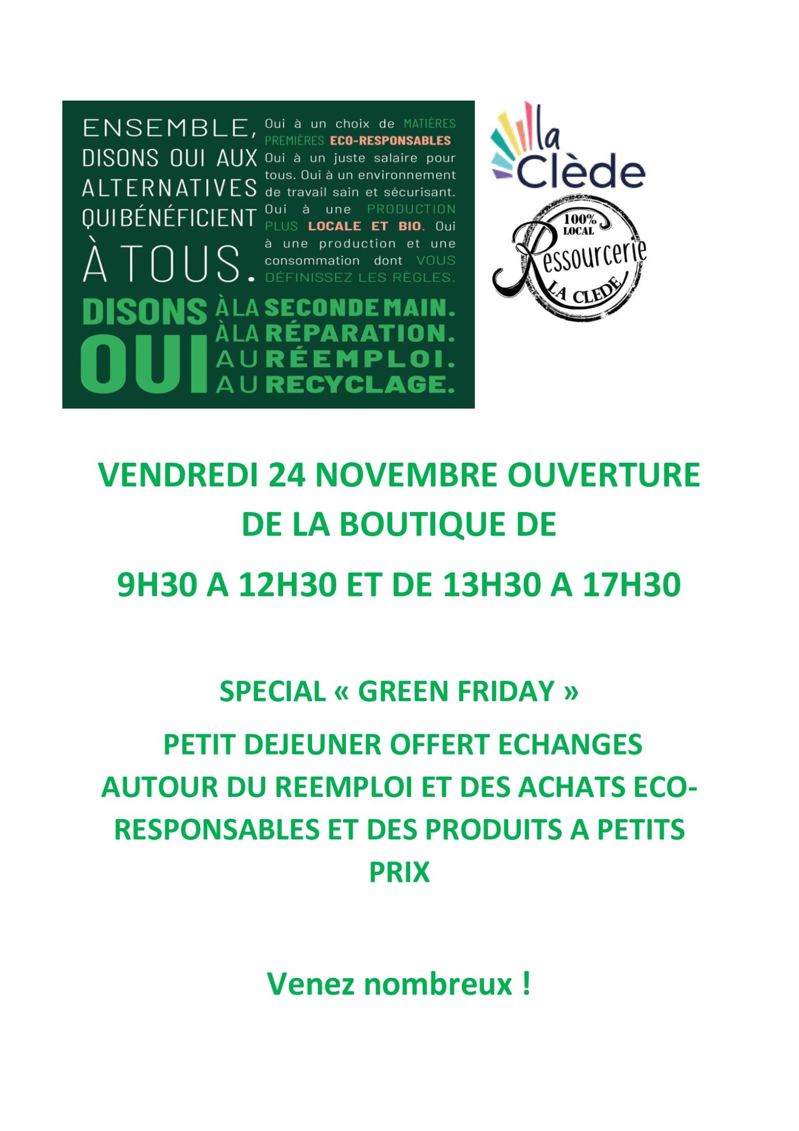 Green friday à la Ressourcerie La Clède Green friday à la Ressourcerie La Clède